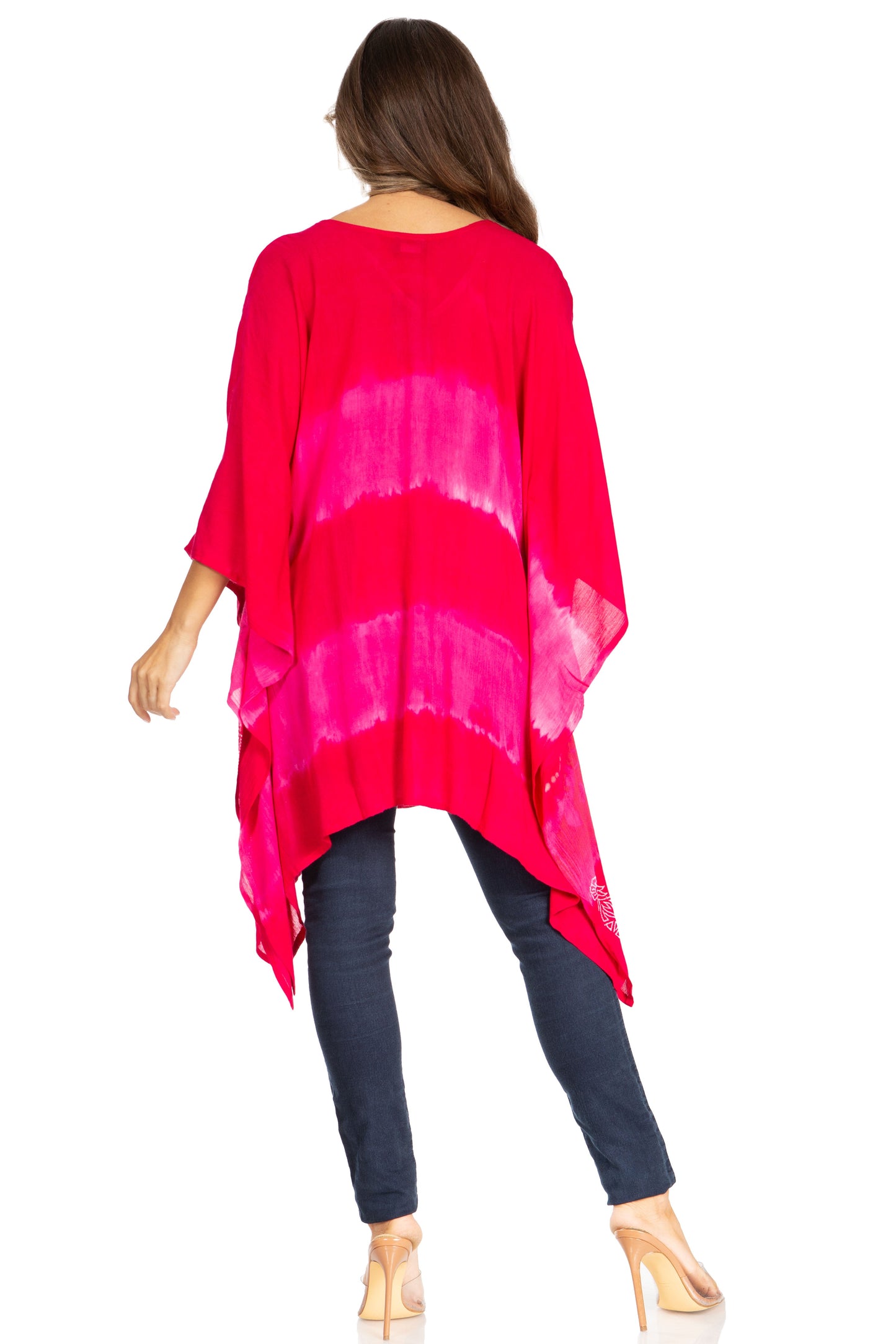 Sakkas Adalwin Second TieDye Desert Sun Circle Ponch Tunic Top Blouse W/Embroidery - Concordia Style Boutique