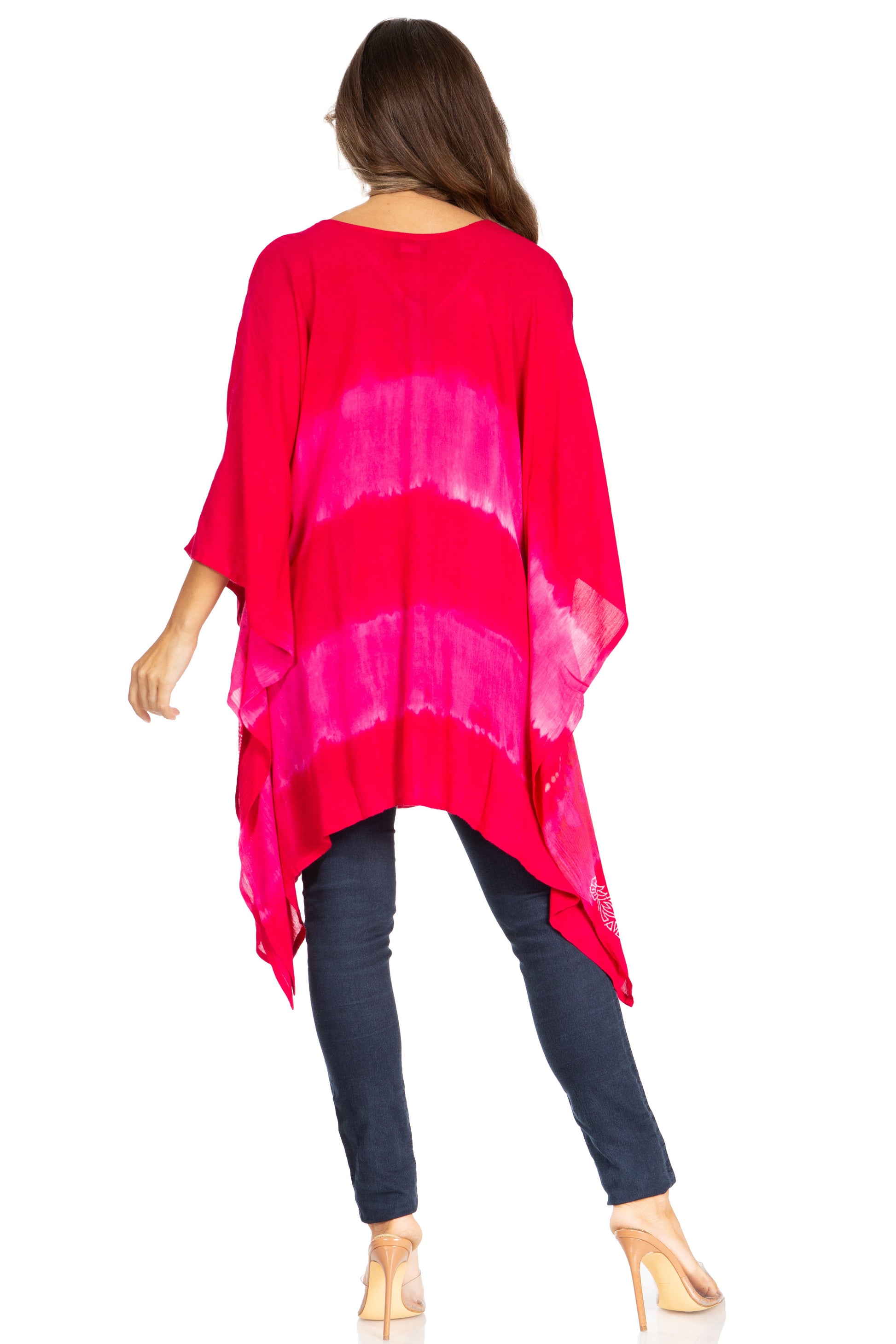 Sakkas Adalwin Second TieDye Desert Sun Circle Ponch Tunic Top Blouse W/Embroidery - Concordia Style Boutique
