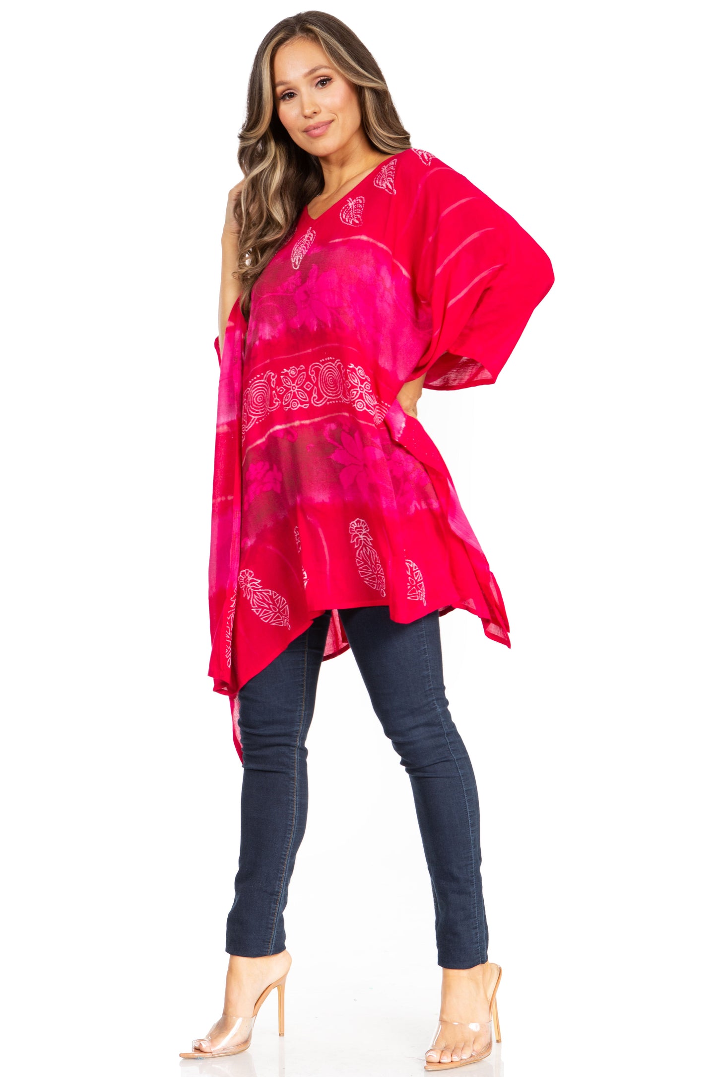 Sakkas Adalwin Second TieDye Desert Sun Circle Ponch Tunic Top Blouse W/Embroidery - Concordia Style Boutique
