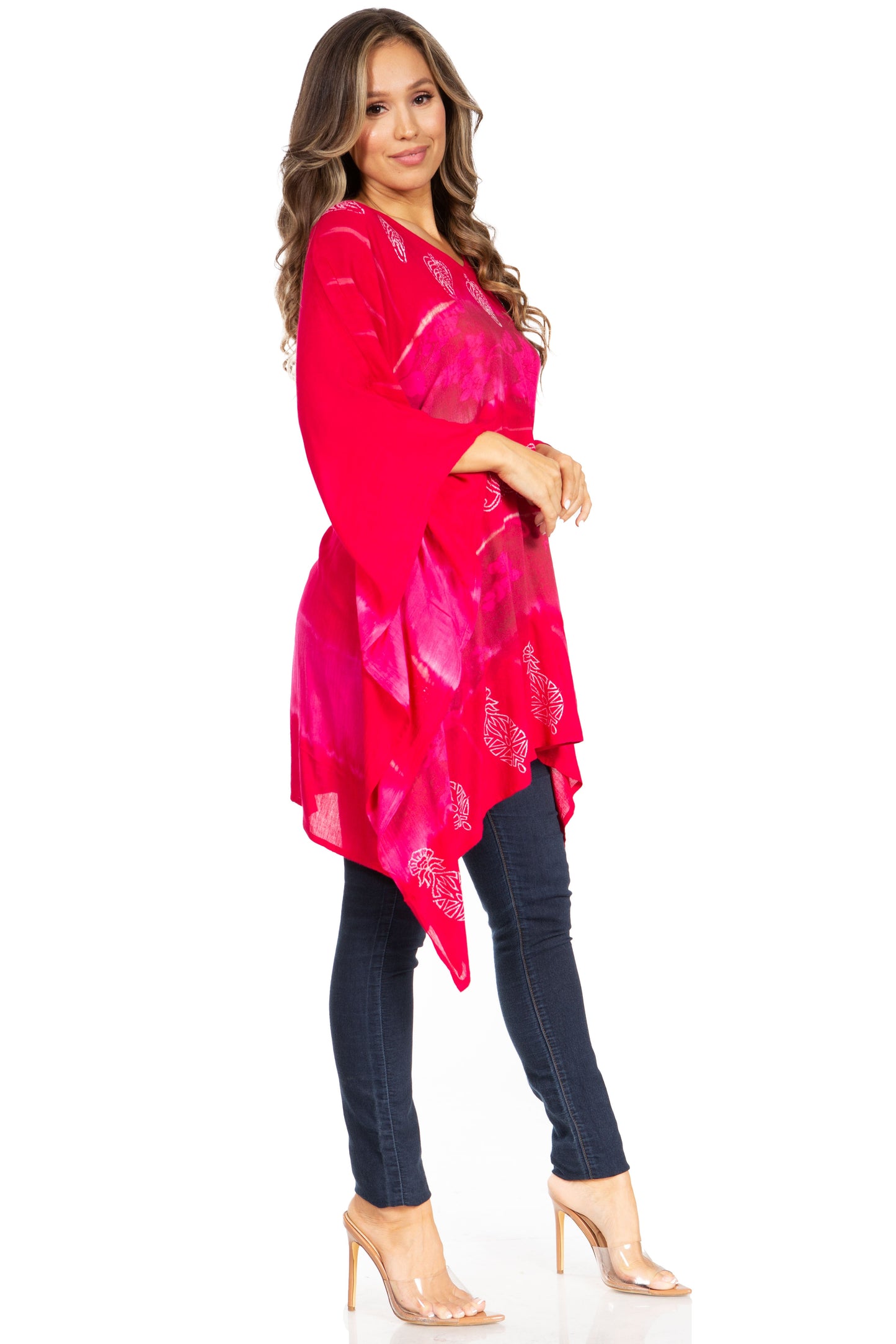 Sakkas Adalwin Second TieDye Desert Sun Circle Ponch Tunic Top Blouse W/Embroidery - Concordia Style Boutique