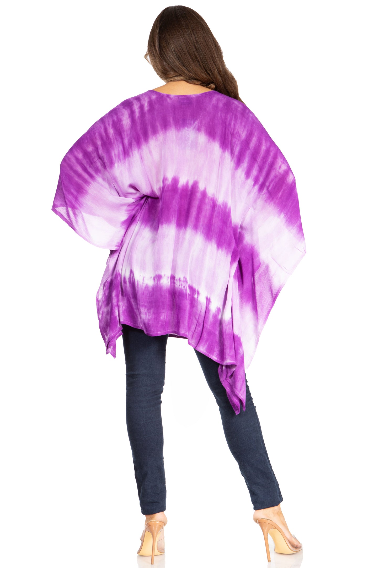 Sakkas Adalwin Second TieDye Desert Sun Circle Ponch Tunic Top Blouse W/Embroidery - Concordia Style Boutique