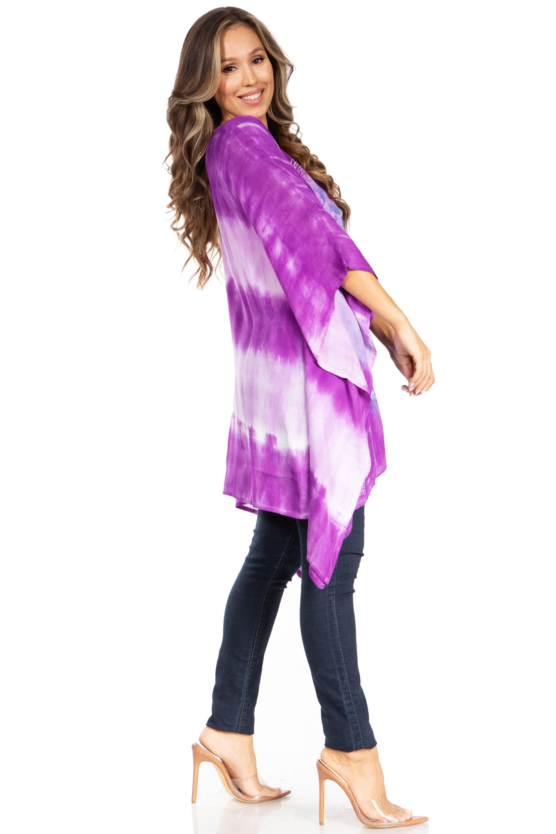 Sakkas Adalwin Second TieDye Desert Sun Circle Ponch Tunic Top Blouse W/Embroidery - Concordia Style Boutique