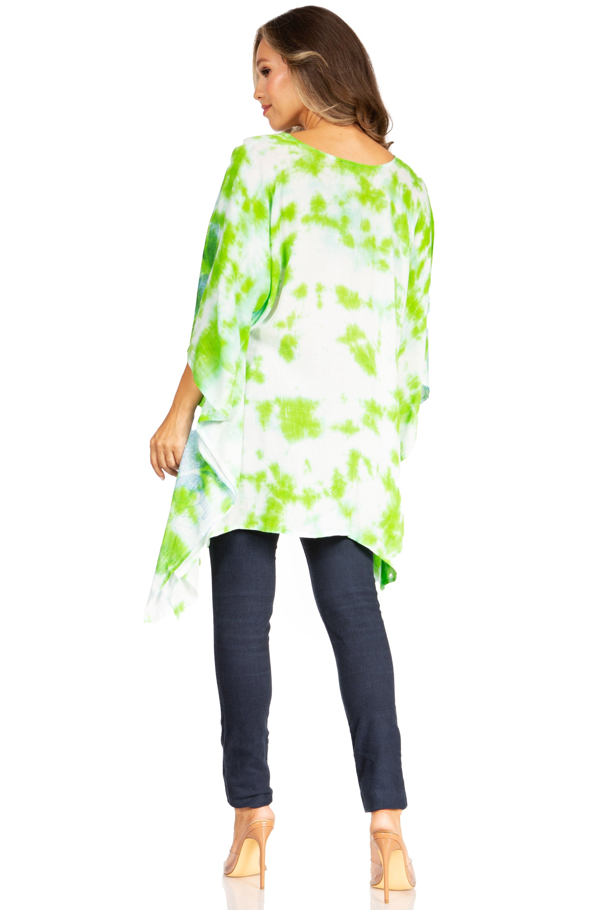 Sakkas Adalwin Second TieDye Desert Sun Circle Ponch Tunic Top Blouse W/Embroidery - Concordia Style Boutique