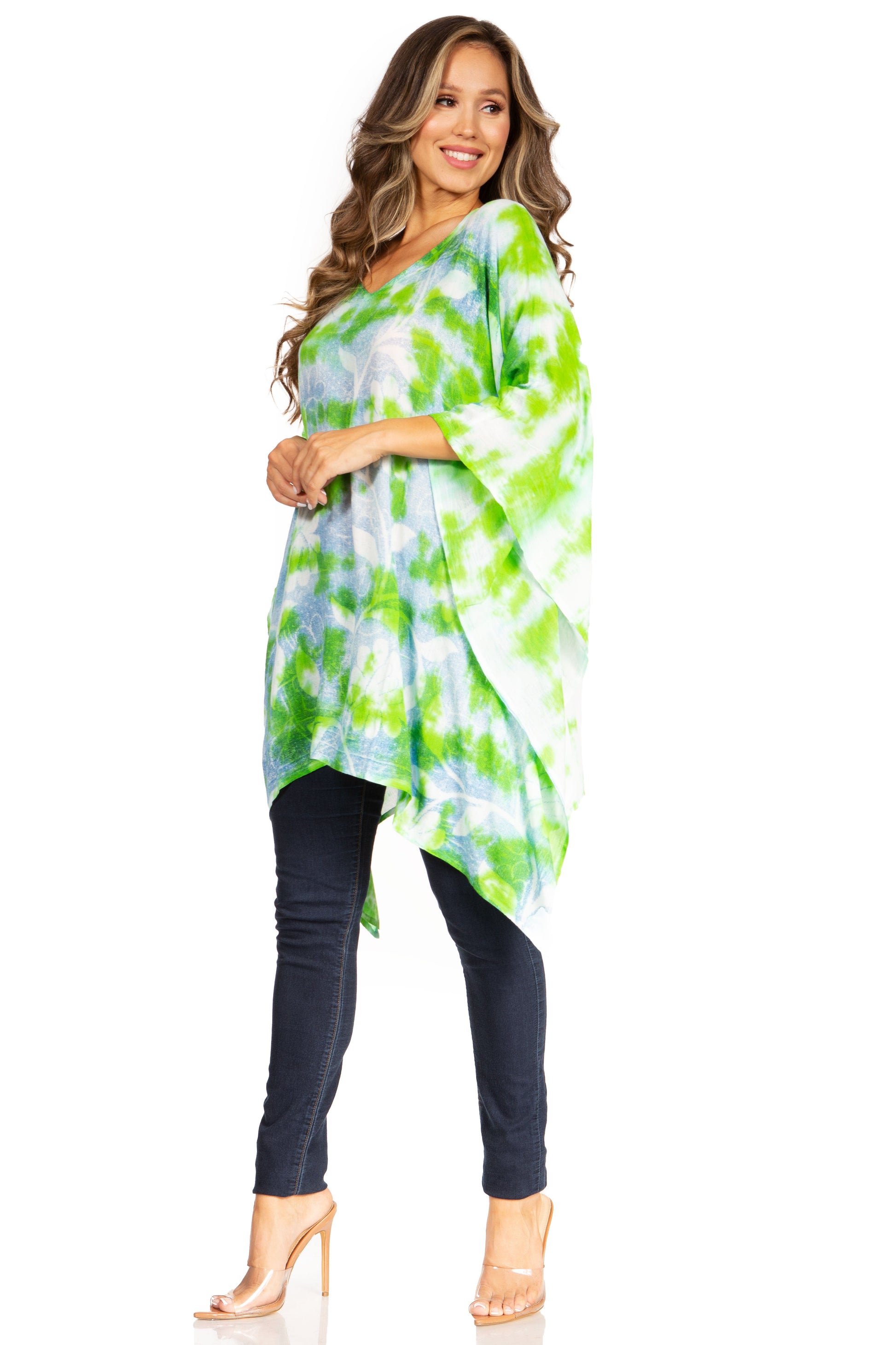 Sakkas Adalwin Second TieDye Desert Sun Circle Ponch Tunic Top Blouse W/Embroidery - Concordia Style Boutique