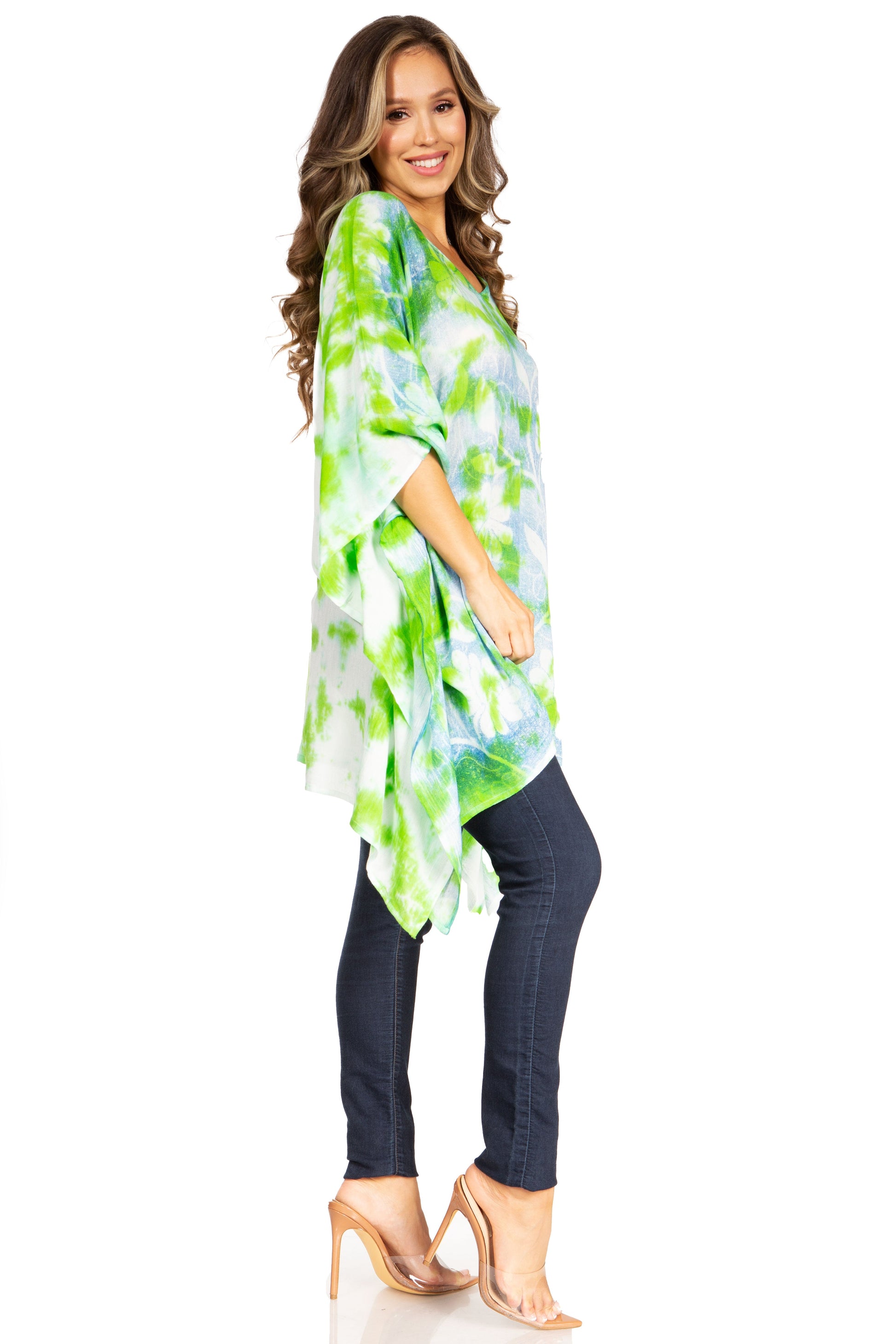 Sakkas Adalwin Second TieDye Desert Sun Circle Ponch Tunic Top Blouse W/Embroidery - Concordia Style Boutique