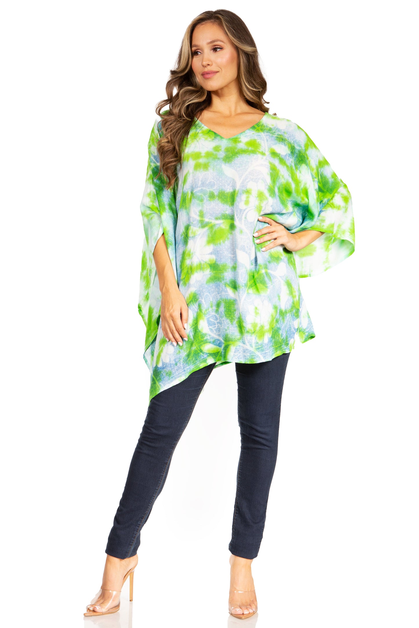 Sakkas Adalwin Second TieDye Desert Sun Circle Ponch Tunic Top Blouse W/Embroidery - Concordia Style Boutique