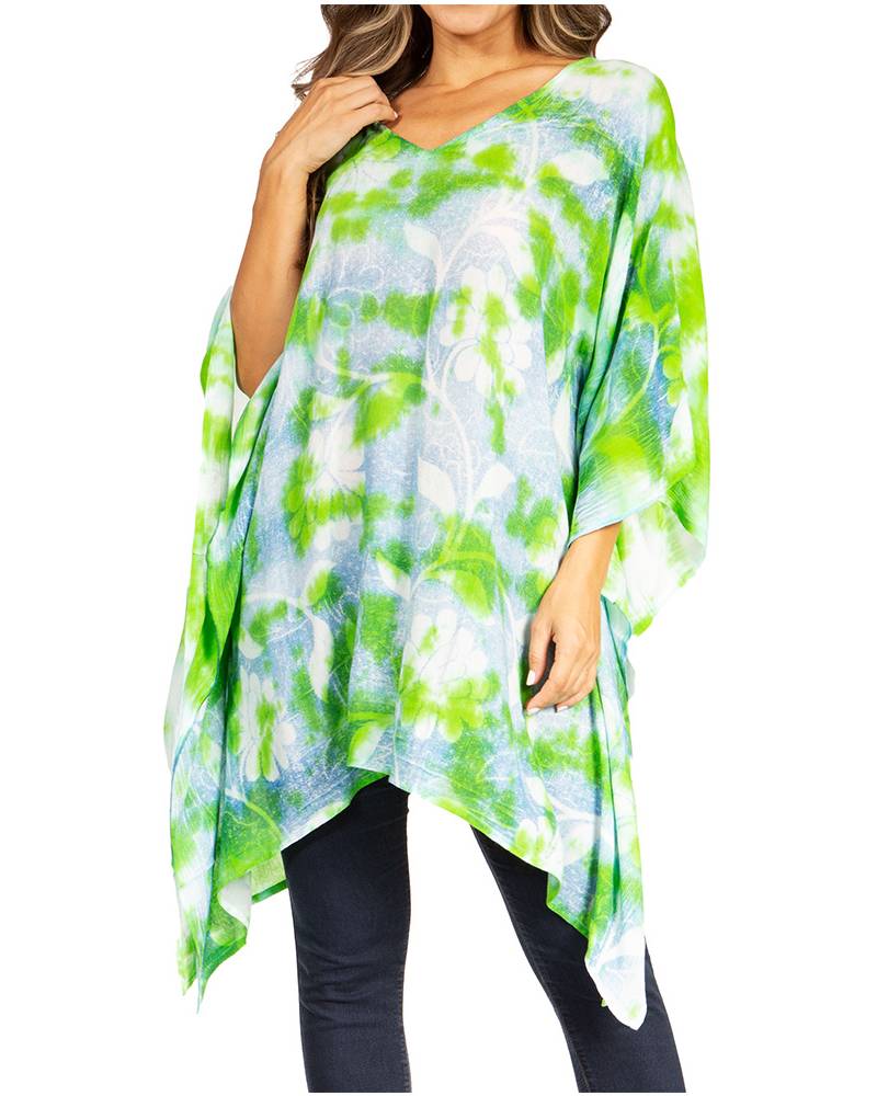 Sakkas Adalwin Second TieDye Desert Sun Circle Ponch Tunic Top Blouse W/Embroidery - Concordia Style Boutique