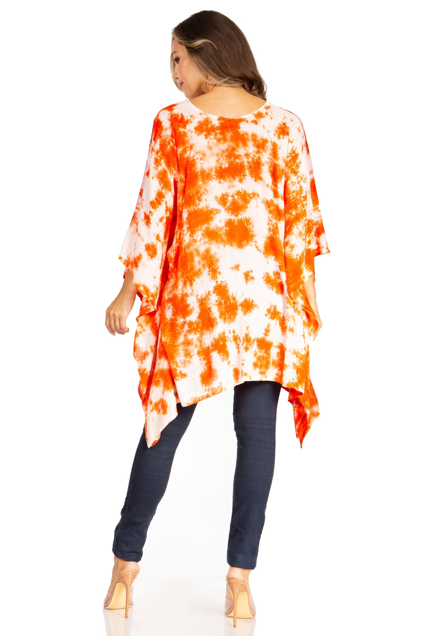 Sakkas Adalwin Second TieDye Desert Sun Circle Ponch Tunic Top Blouse W/Embroidery - Concordia Style Boutique