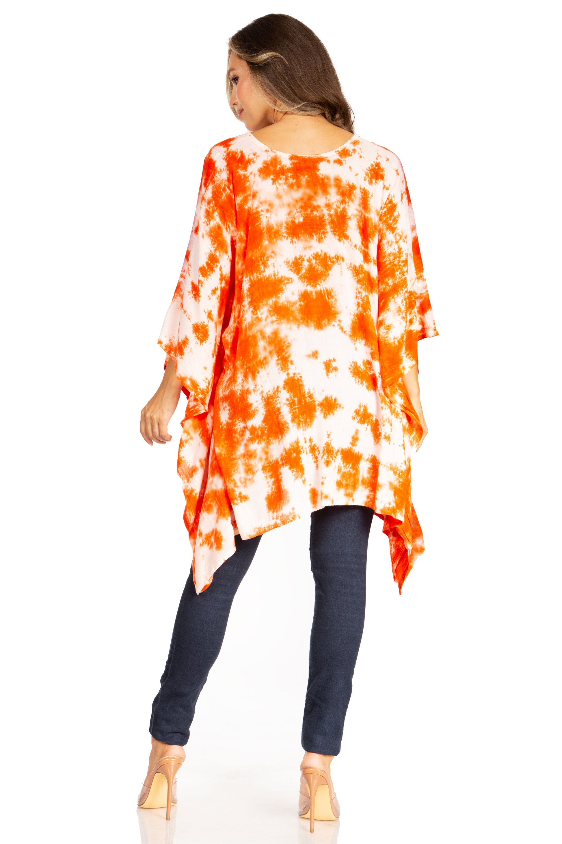 Sakkas Adalwin Second TieDye Desert Sun Circle Ponch Tunic Top Blouse W/Embroidery - Concordia Style Boutique