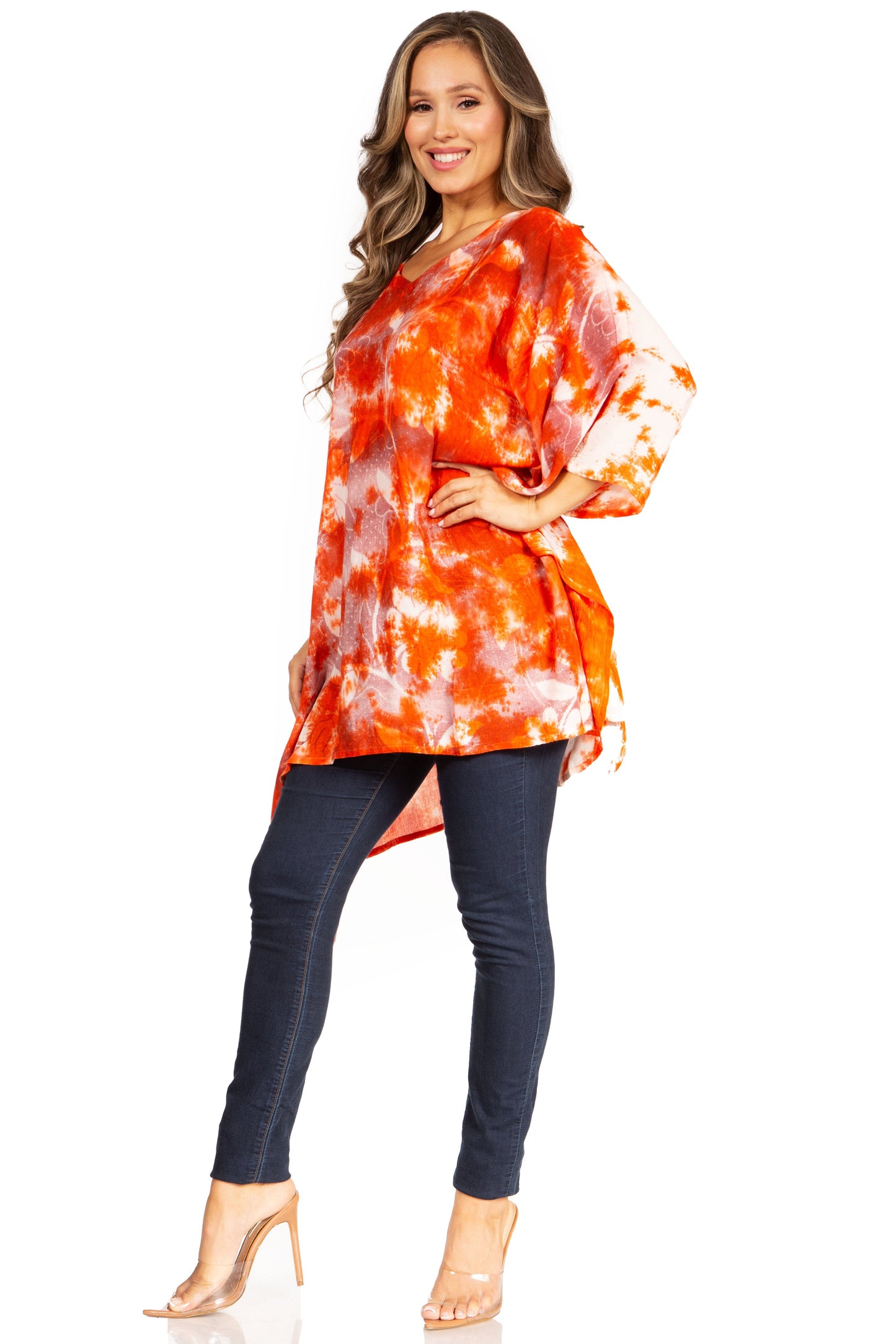Sakkas Adalwin Second TieDye Desert Sun Circle Ponch Tunic Top Blouse W/Embroidery - Concordia Style Boutique