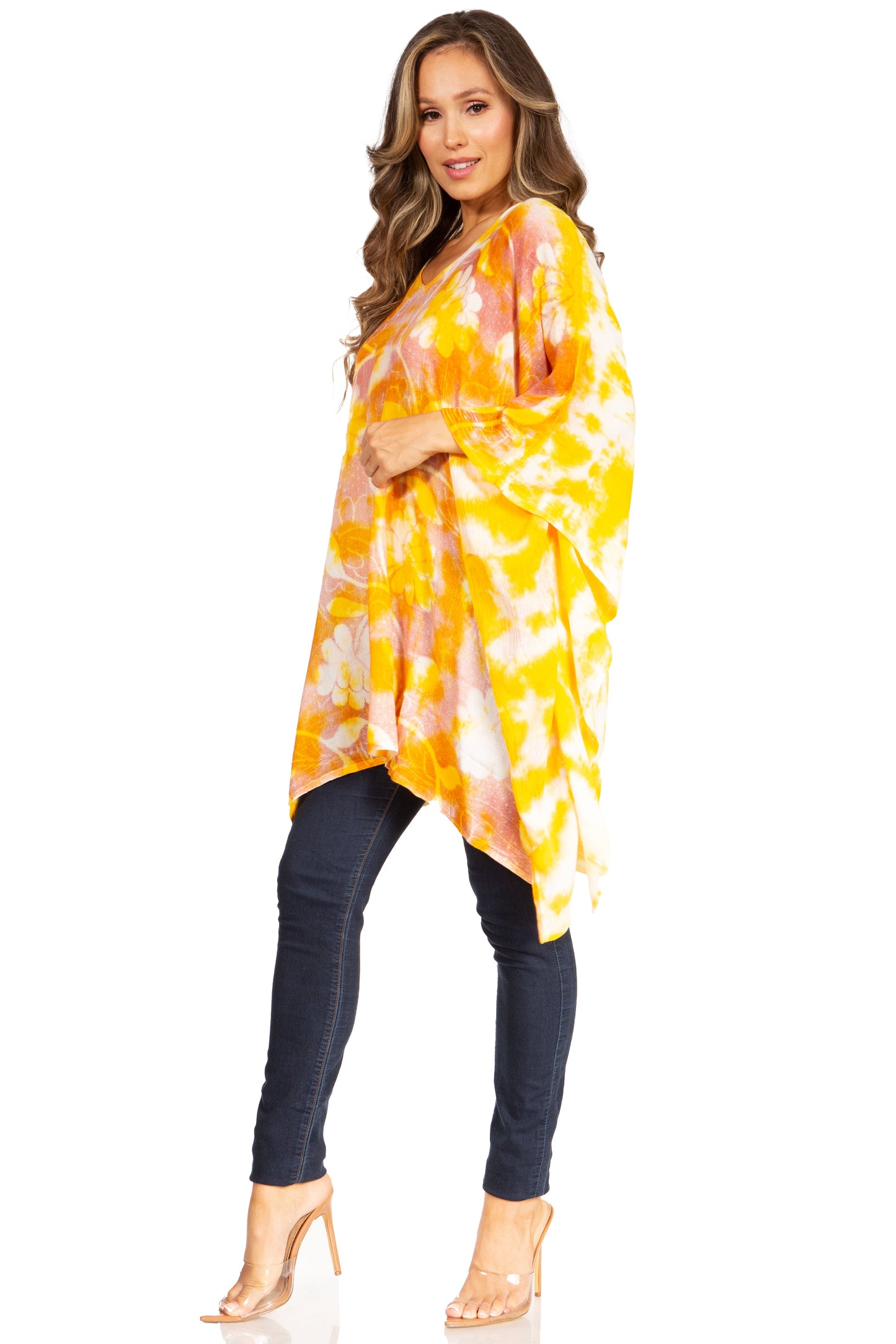 Sakkas Adalwin Second TieDye Desert Sun Circle Ponch Tunic Top Blouse W/Embroidery - Concordia Style Boutique