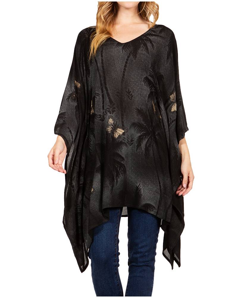 Sakkas Adalwin Third Tie Dye Desert Sun Circle Ponch Tunic Top Blouse W/Embroidery - Concordia Style Boutique