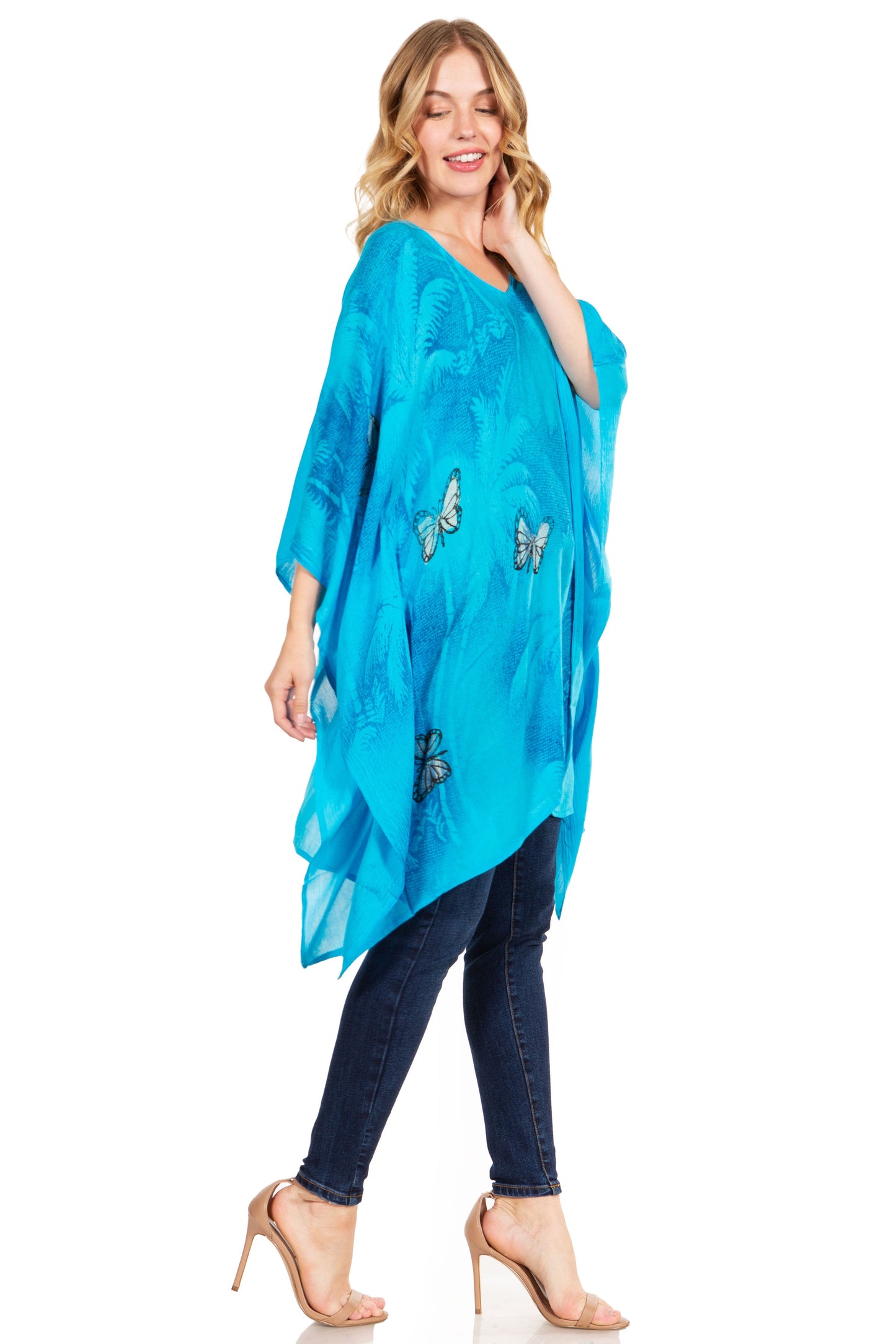 Sakkas Adalwin Third Tie Dye Desert Sun Circle Ponch Tunic Top Blouse W/Embroidery - Concordia Style Boutique