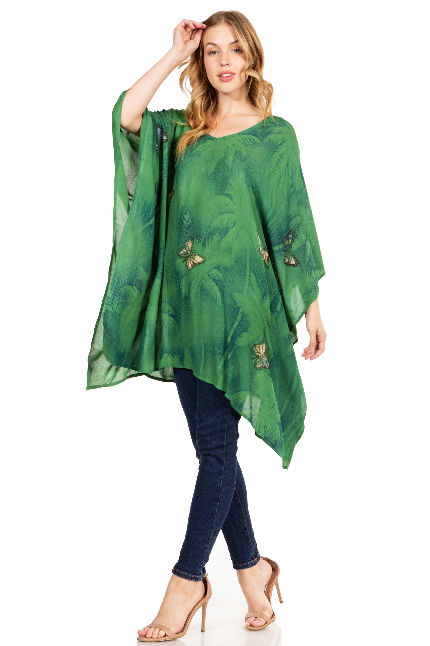 Sakkas Adalwin Third Tie Dye Desert Sun Circle Ponch Tunic Top Blouse W/Embroidery - Concordia Style Boutique