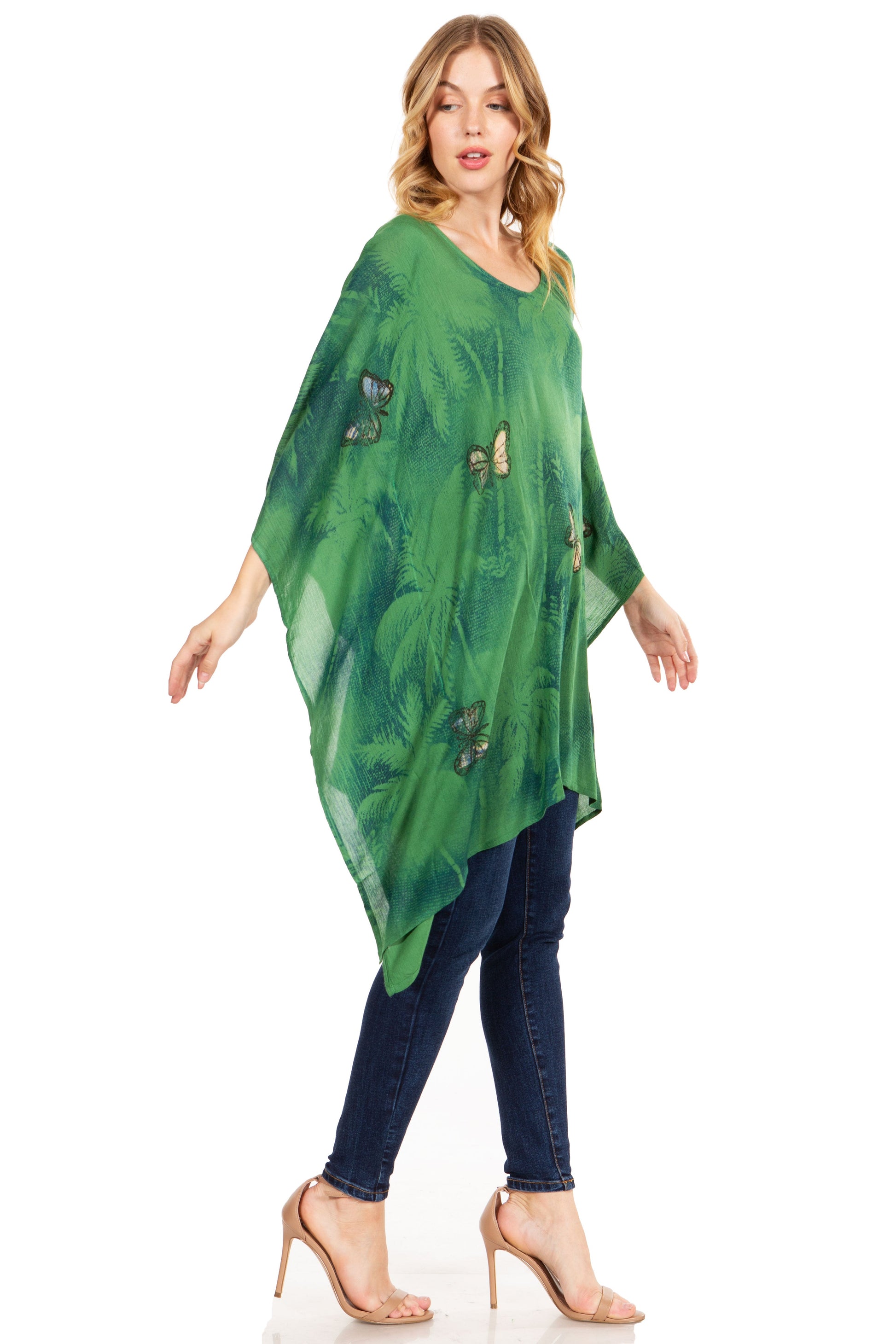 Sakkas Adalwin Third Tie Dye Desert Sun Circle Ponch Tunic Top Blouse W/Embroidery - Concordia Style Boutique