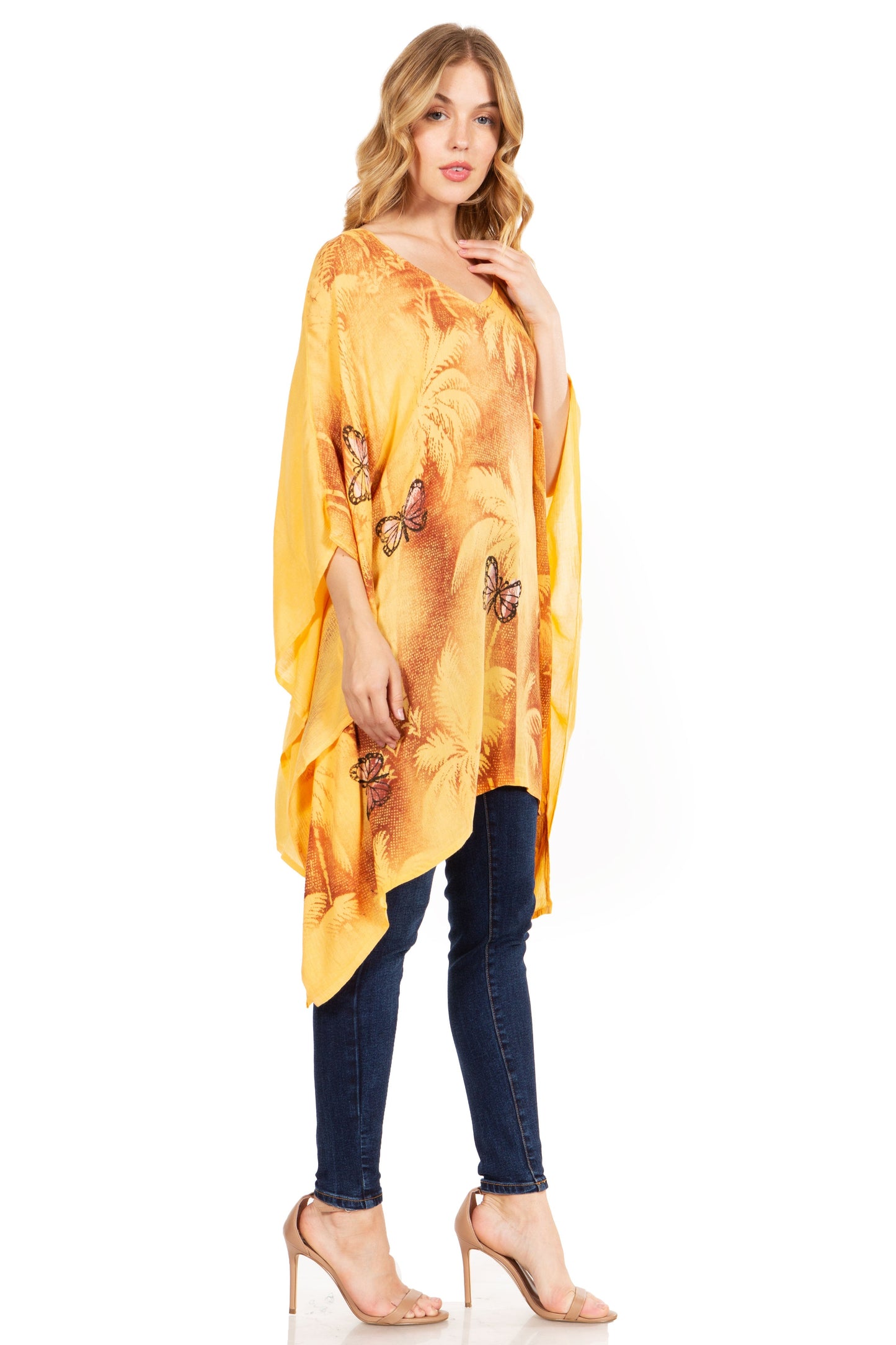 Sakkas Adalwin Third Tie Dye Desert Sun Circle Ponch Tunic Top Blouse W/Embroidery - Concordia Style Boutique