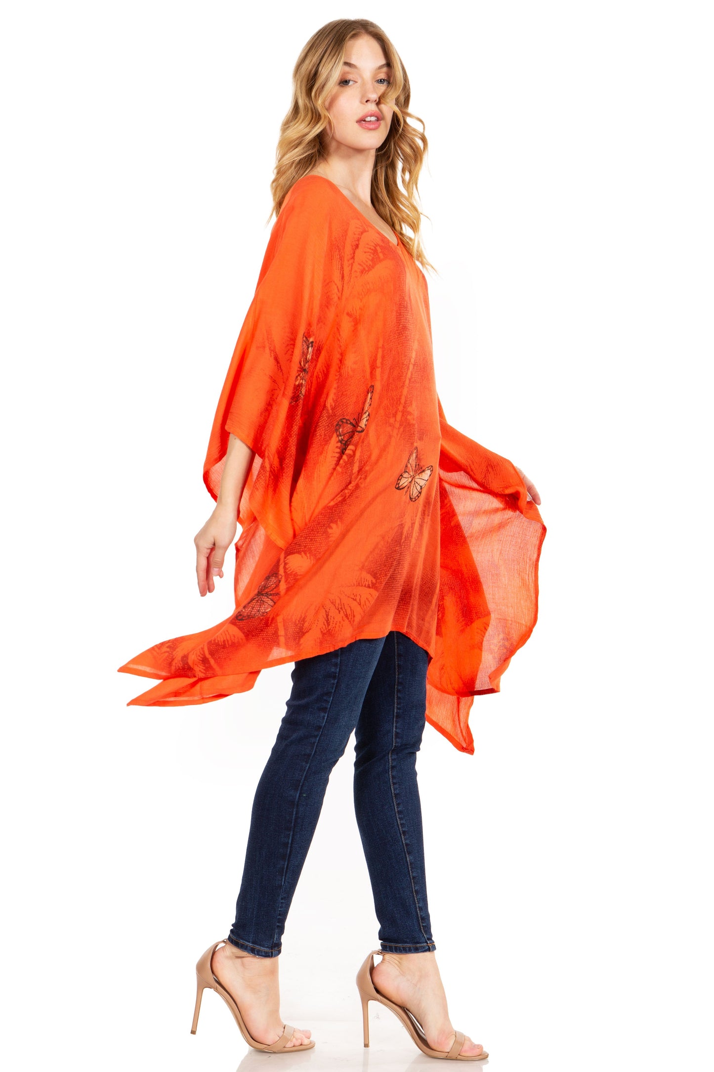 Sakkas Adalwin Third Tie Dye Desert Sun Circle Ponch Tunic Top Blouse W/Embroidery - Concordia Style Boutique