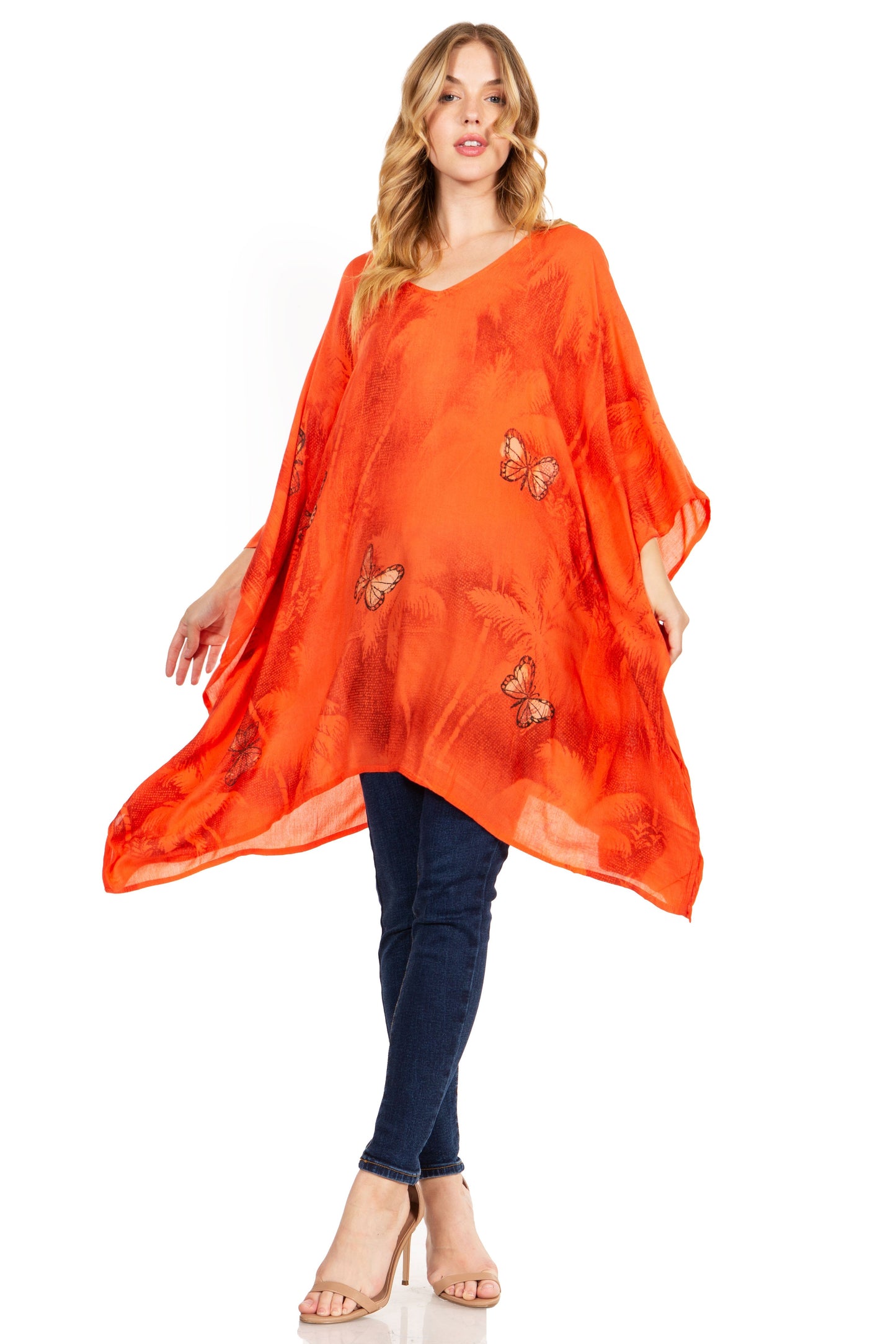 Sakkas Adalwin Third Tie Dye Desert Sun Circle Ponch Tunic Top Blouse W/Embroidery - Concordia Style Boutique