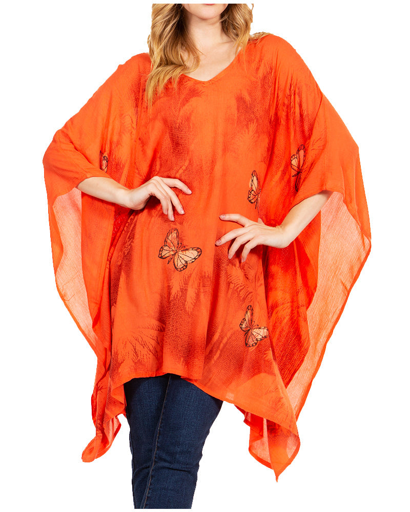 Sakkas Adalwin Third Tie Dye Desert Sun Circle Ponch Tunic Top Blouse W/Embroidery - Concordia Style Boutique