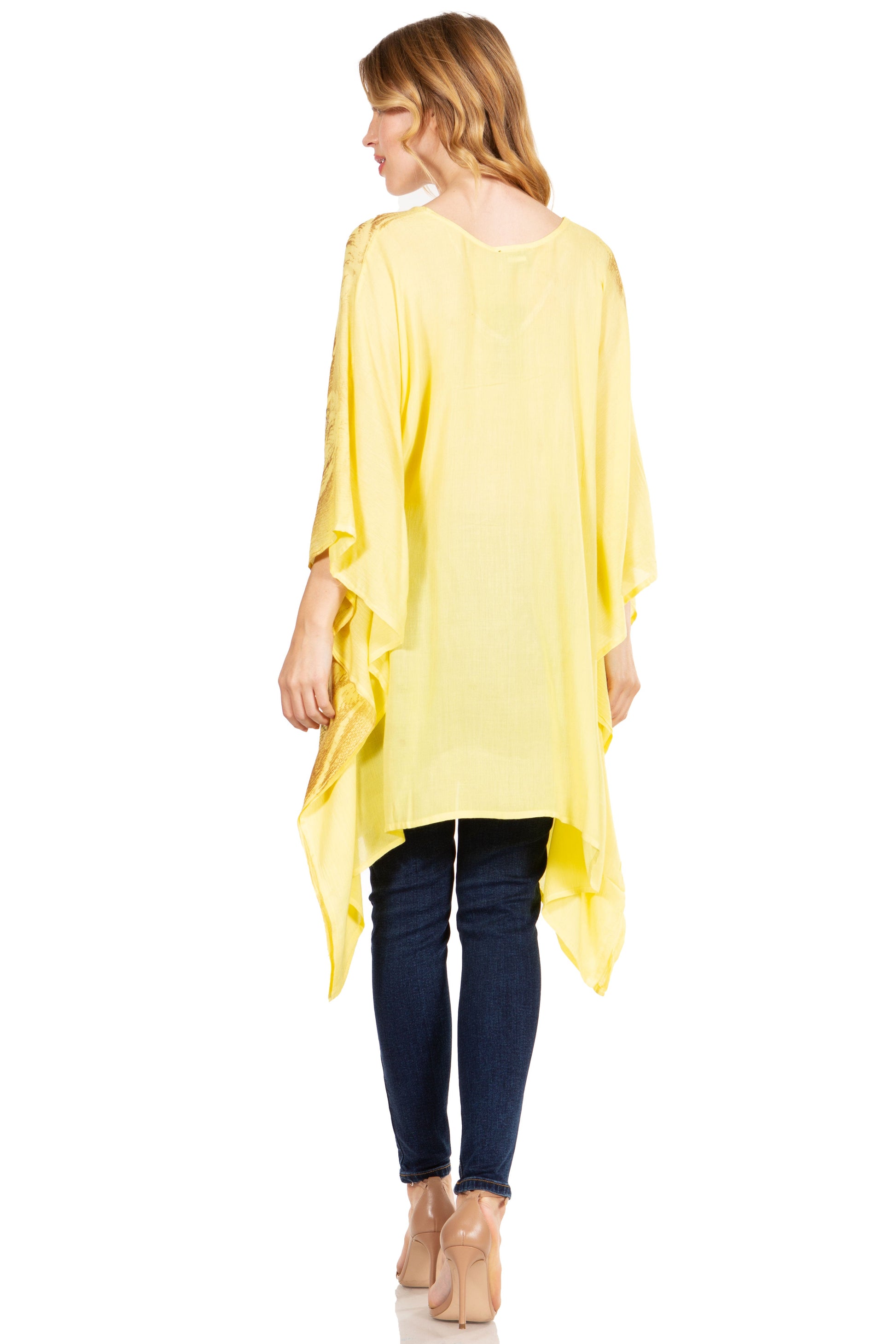 Sakkas Adalwin Third Tie Dye Desert Sun Circle Ponch Tunic Top Blouse W/Embroidery - Concordia Style Boutique