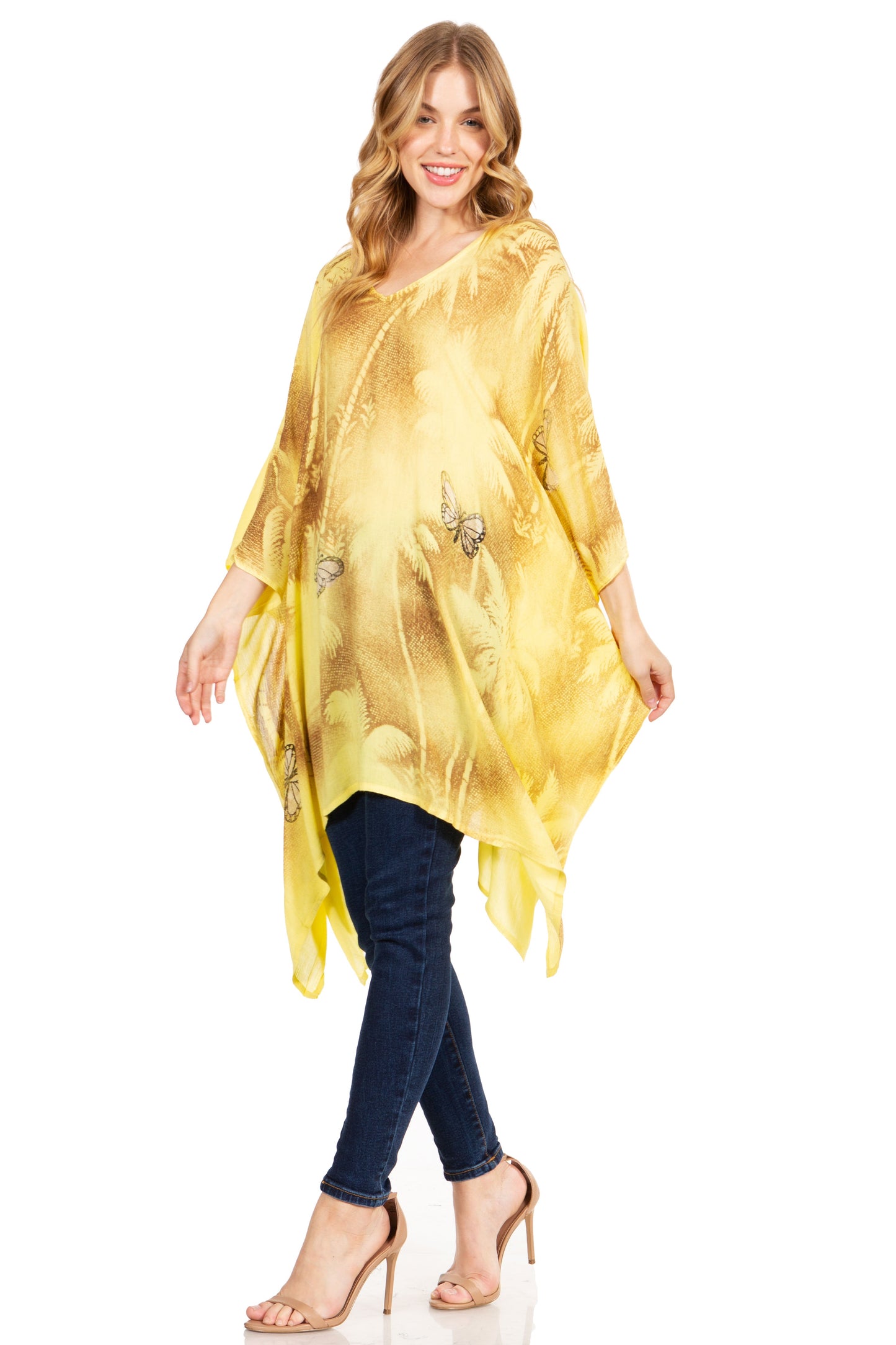 Sakkas Adalwin Third Tie Dye Desert Sun Circle Ponch Tunic Top Blouse W/Embroidery - Concordia Style Boutique