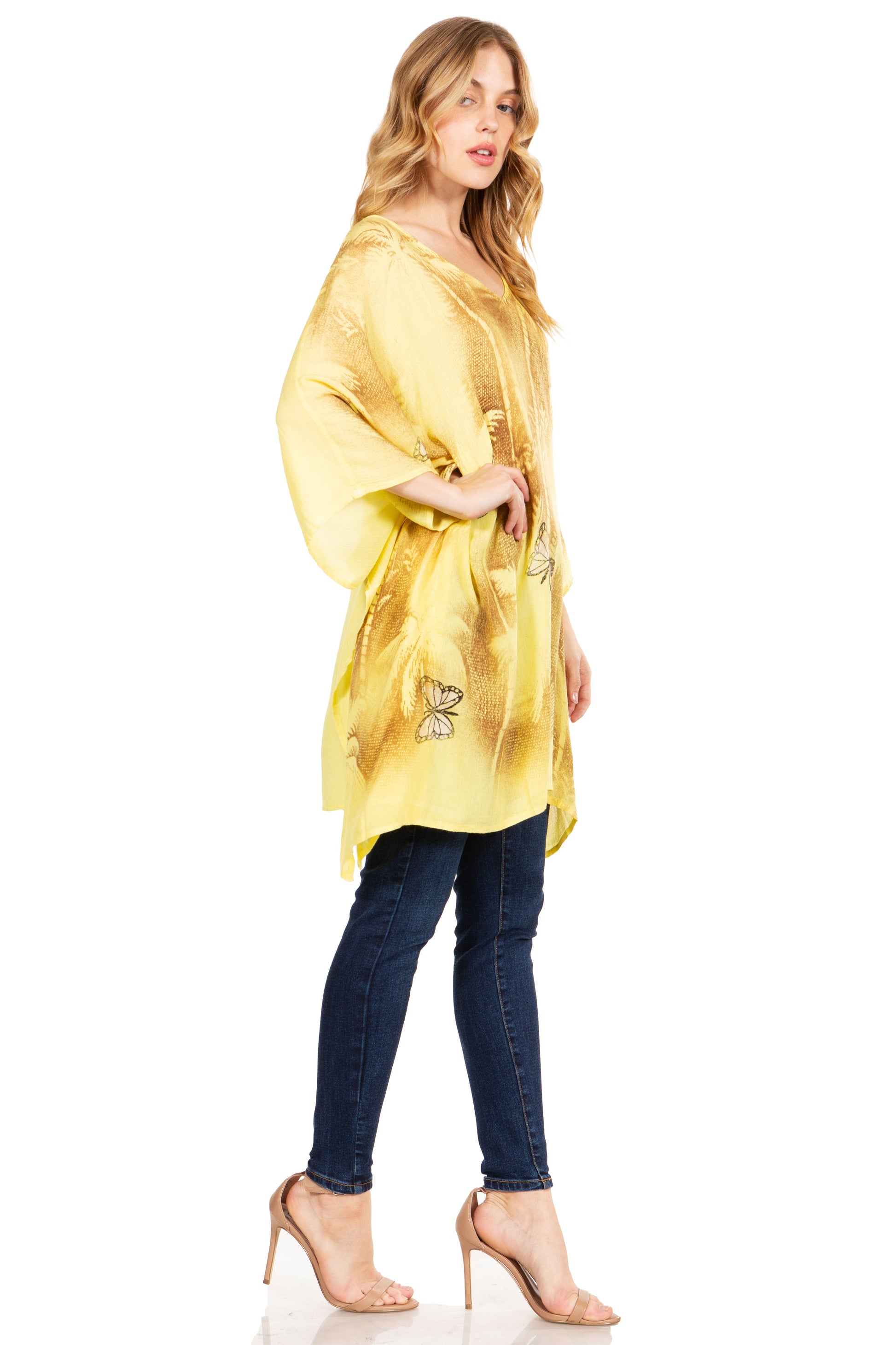 Sakkas Adalwin Third Tie Dye Desert Sun Circle Ponch Tunic Top Blouse W/Embroidery - Concordia Style Boutique