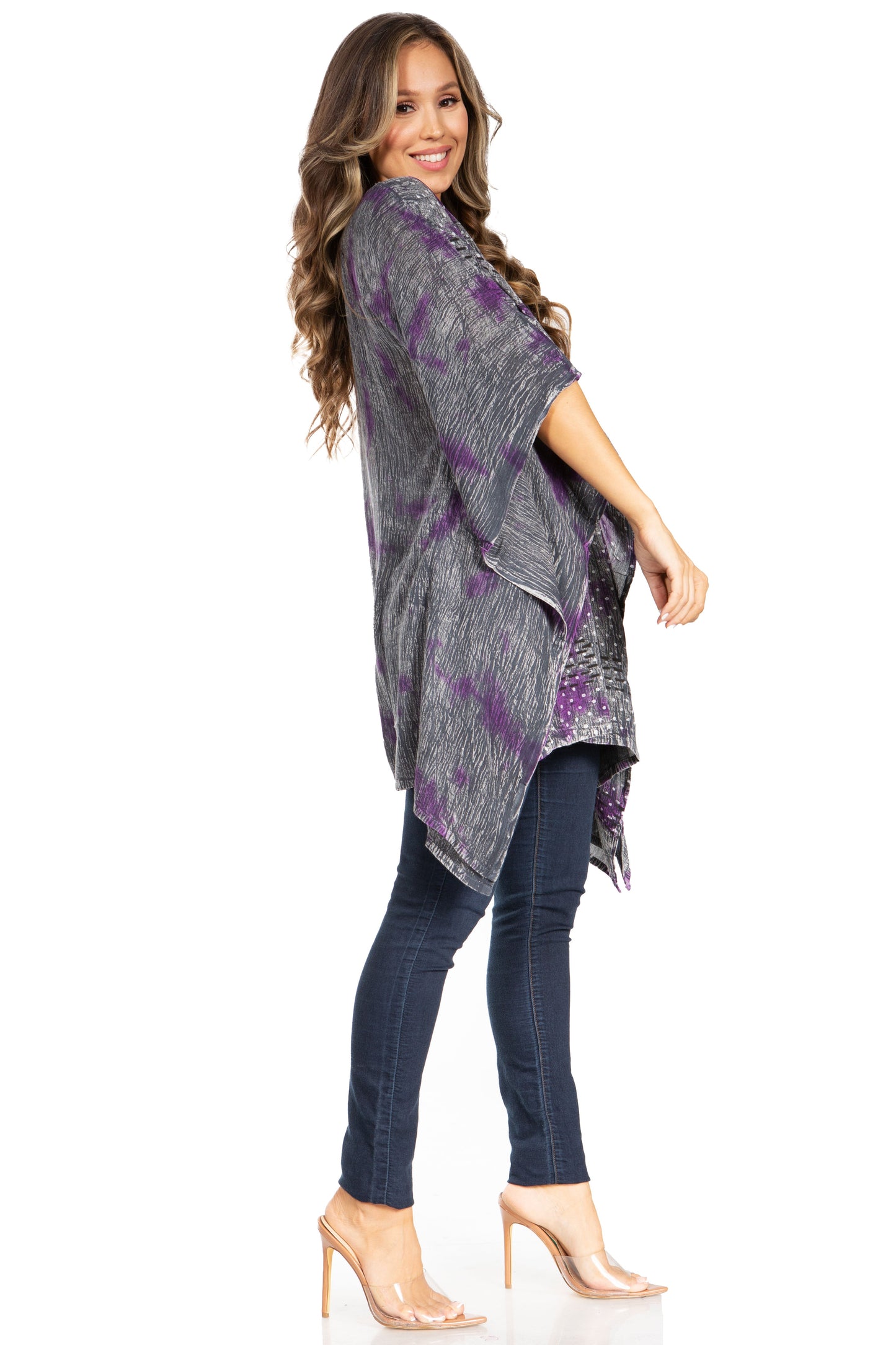 Sakkas Adalwin Third Tie Dye Desert Sun Circle Ponch Tunic Top Blouse W/Embroidery - Concordia Style Boutique