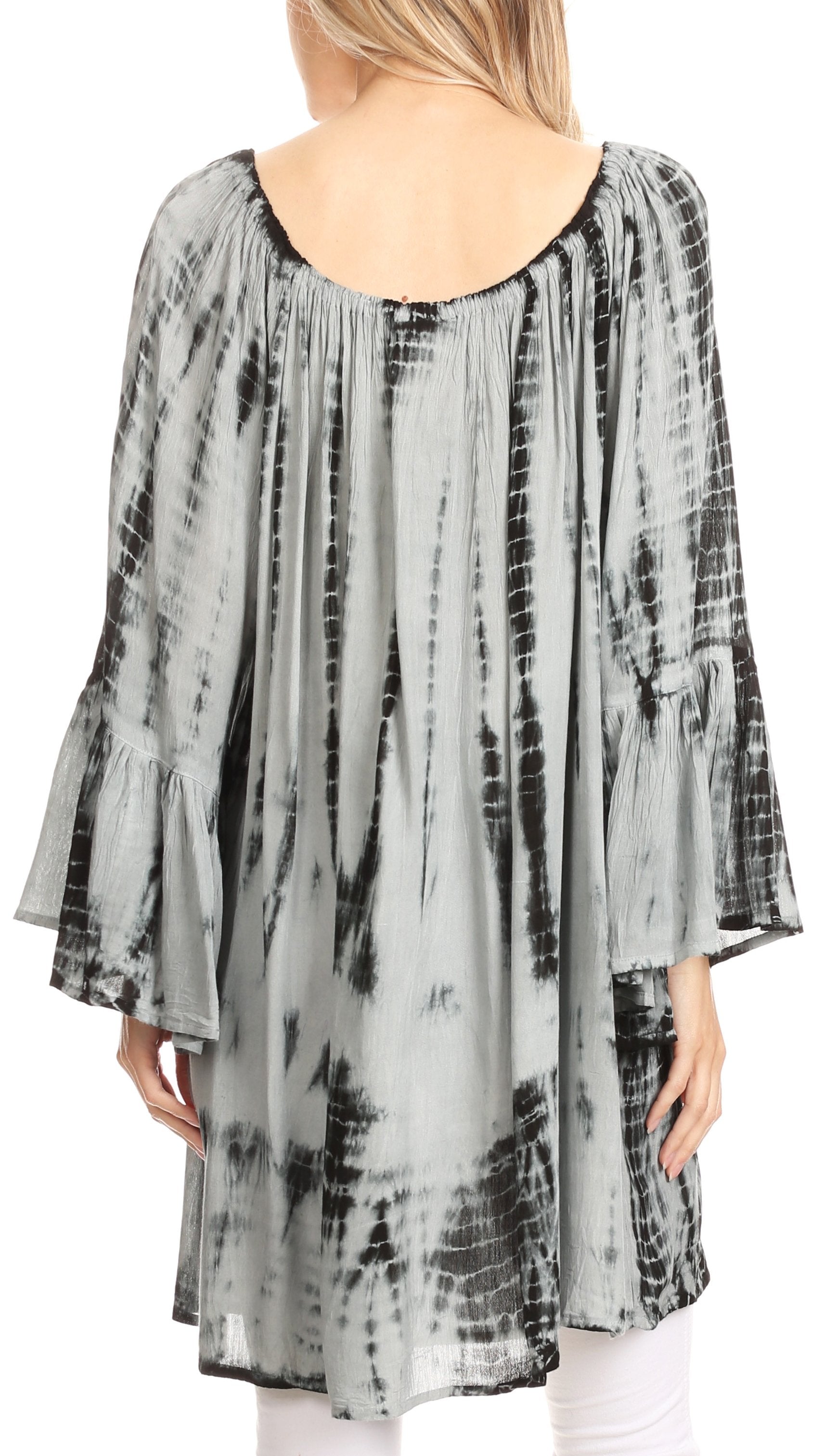 Sakkas Anna Casual Flowy Wide Neck 3/4 Sleeve Light Summer Boho Blouse Top - Concordia Style Boutique