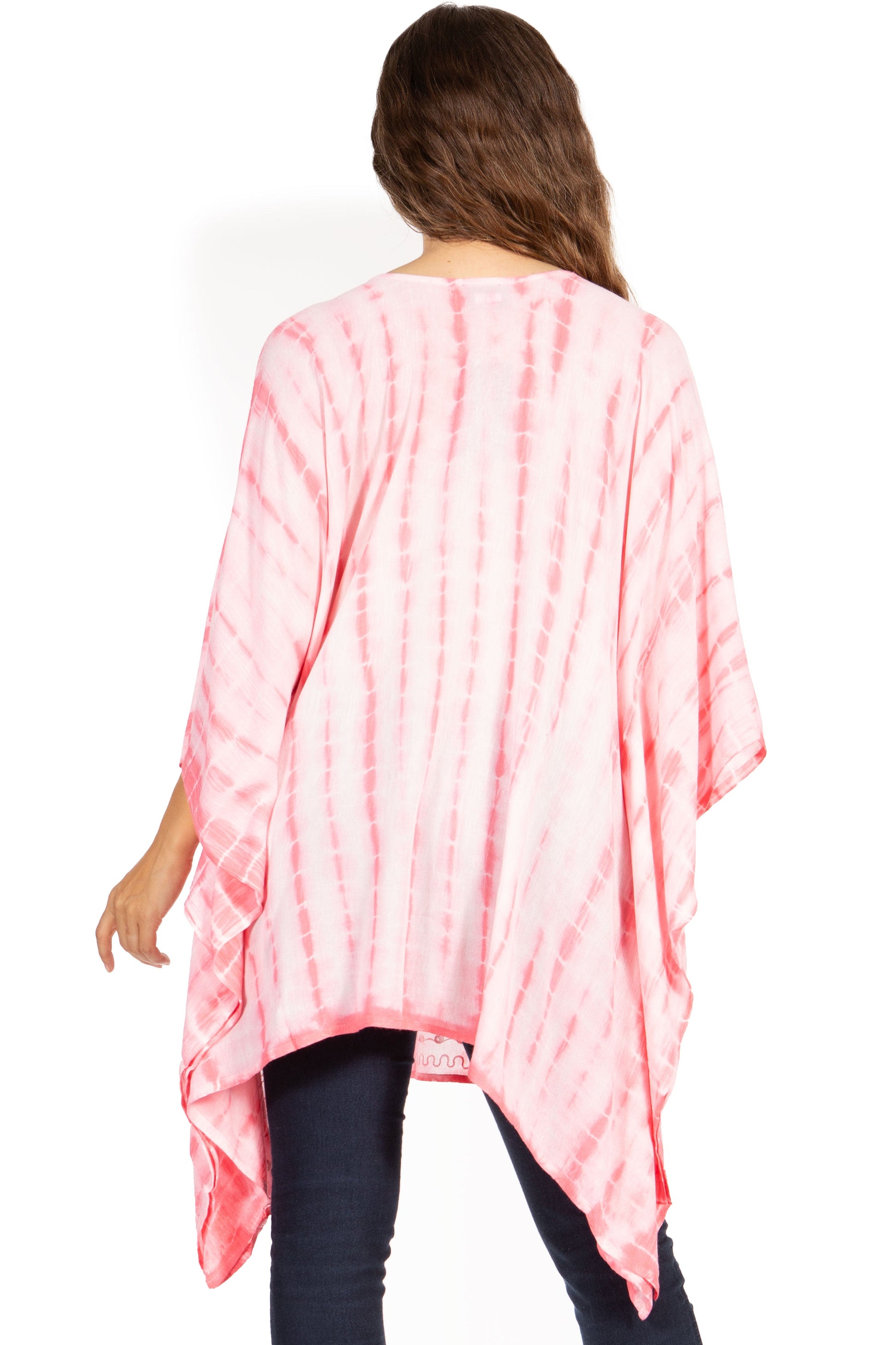 Sakkas Wren Lightweight Circle Poncho Top Blouse With Detailed Embroidery - Concordia Style Boutique