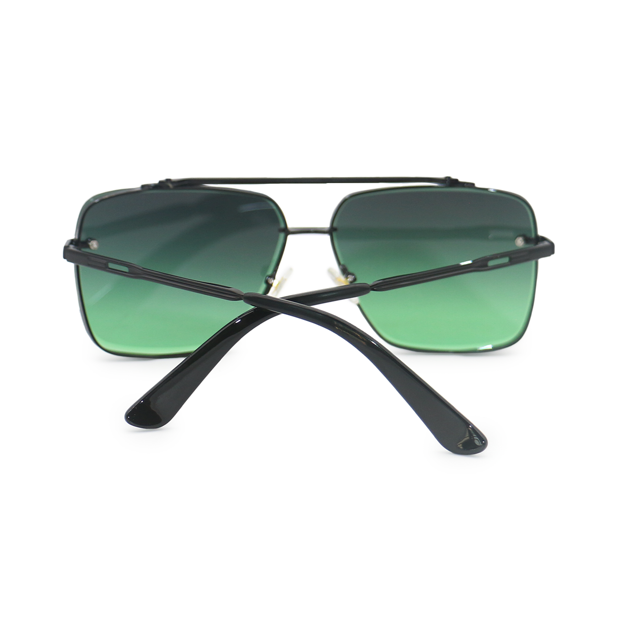 Bella - Dark Green Oversized Squared Aviators - Concordia Style Boutique