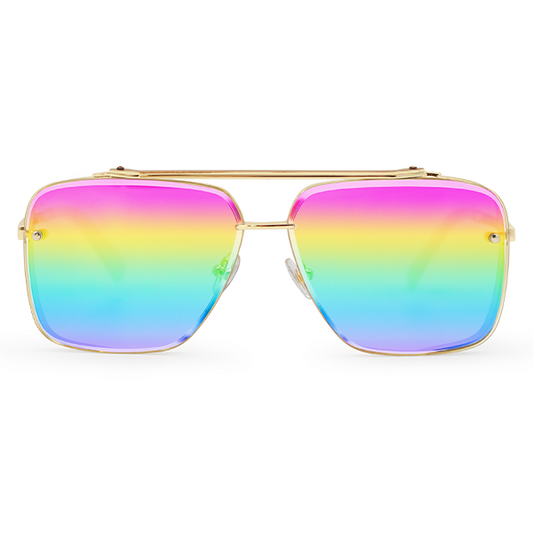 Bella - Pride Oversized Squared Aviators - Concordia Style Boutique