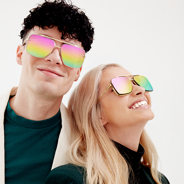 Bella - Pride Oversized Squared Aviators - Concordia Style Boutique