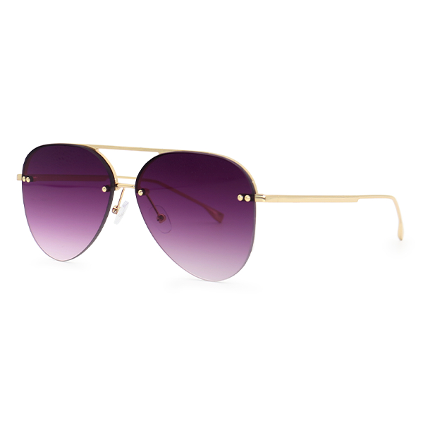 Smaller Megan 2 - Purple Metal Aviator Sunglasses with Gold Frame - Concordia Style Boutique