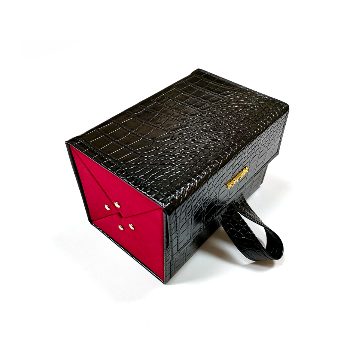 Black Faux Croco Travel Case - Concordia Style Boutique