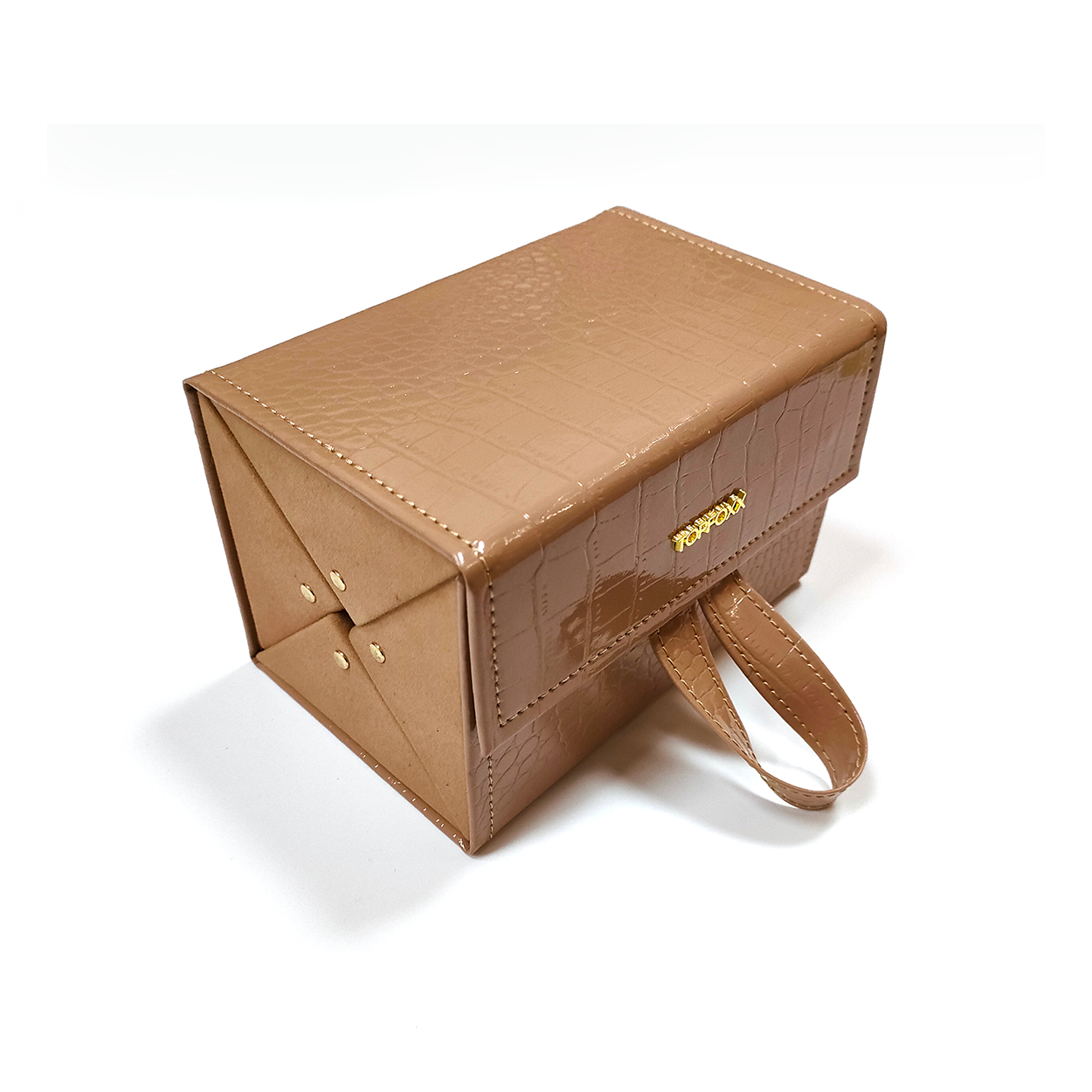 Nude Faux Croco Travel Case - Concordia Style Boutique