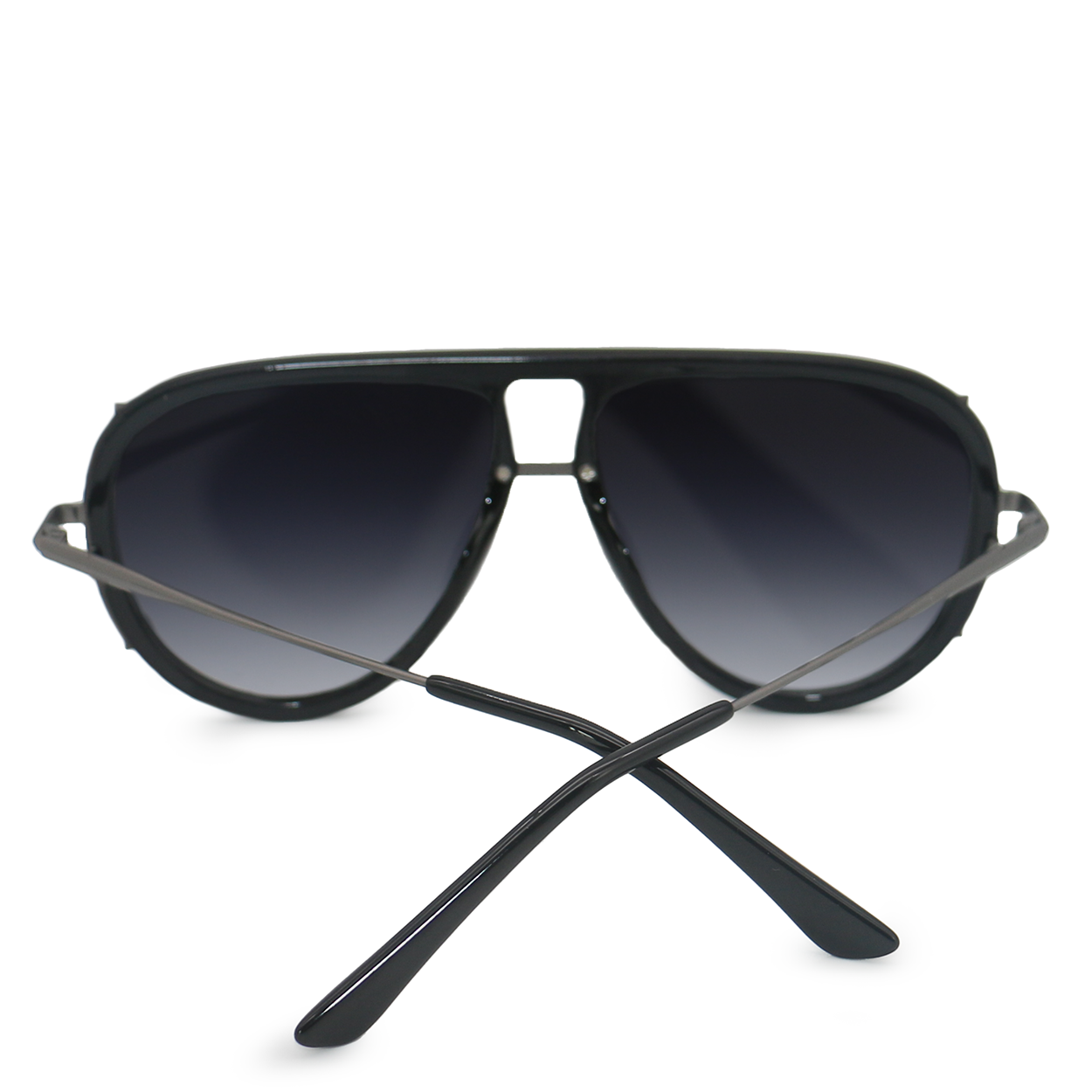 Ivy Luxe - Black Tangle-Free Round Aviator Sunglasses - Concordia Style Boutique