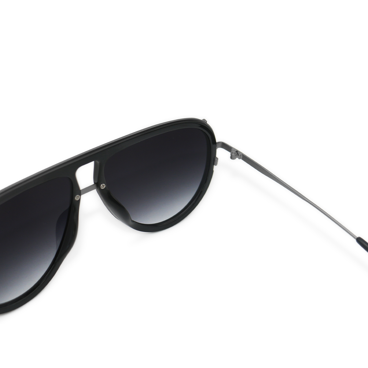 Ivy Luxe - Black Tangle-Free Round Aviator Sunglasses - Concordia Style Boutique