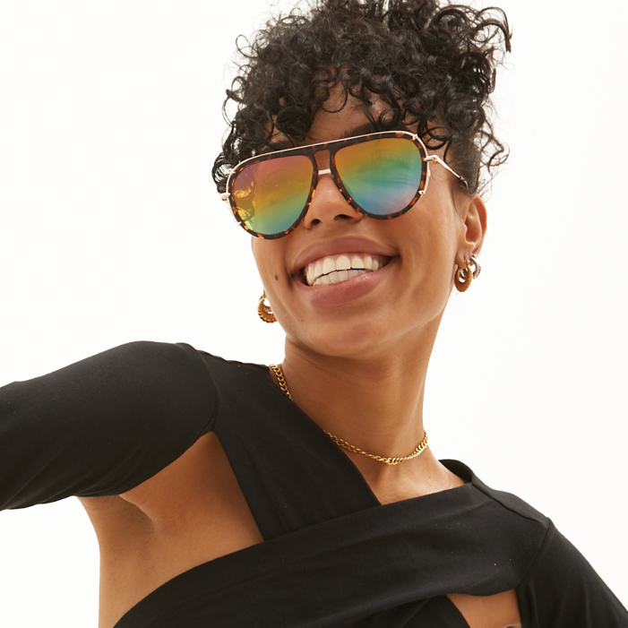 Ivy Luxe - Pride Tangle-Free Round Aviator Sunglasses - Concordia Style Boutique