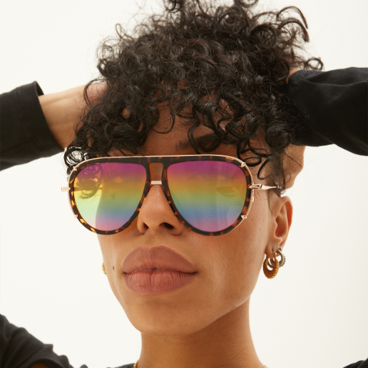 Ivy Luxe - Pride Tangle-Free Round Aviator Sunglasses - Concordia Style Boutique