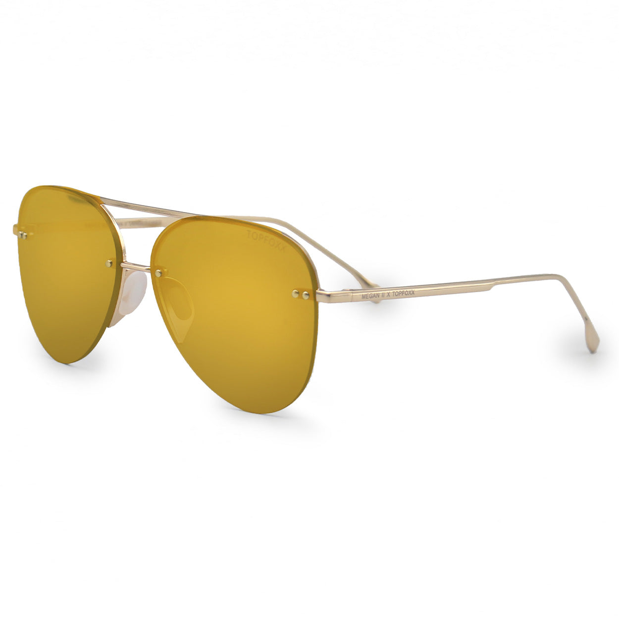 Smaller Megan 2 Mirrored Bronze - Tangle Free Aviator Sunglasses - Concordia Style Boutique