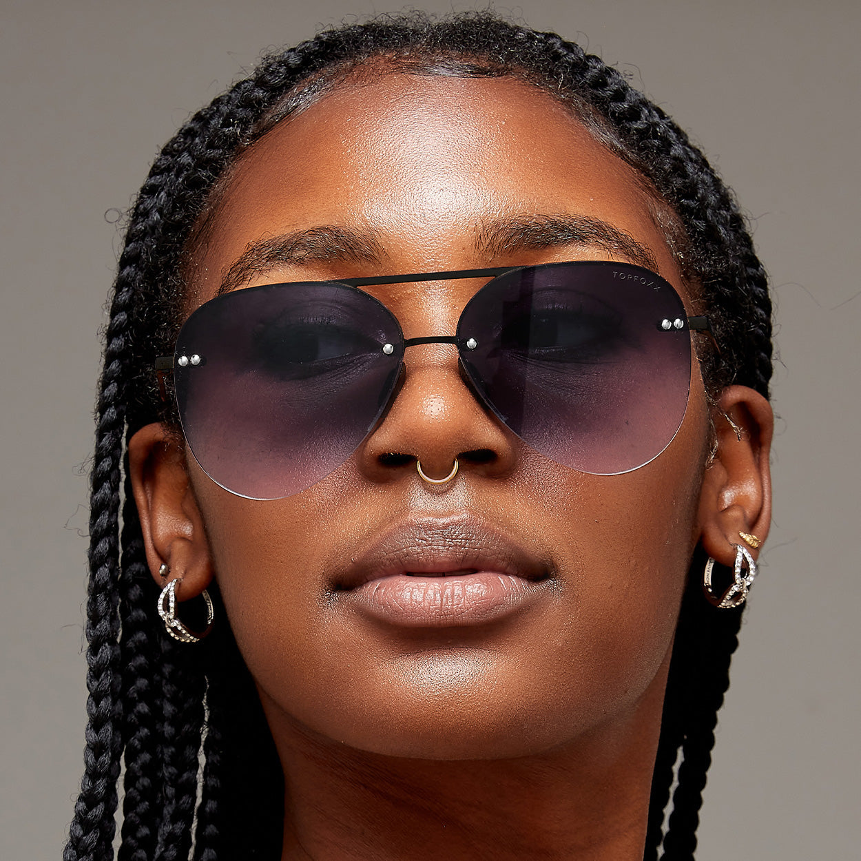 Smaller Megan 2 Faded Black - Tangle Free Aviator Sunglasses - Concordia Style Boutique
