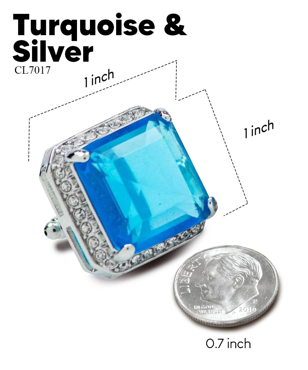 Vittorio Vico Large Big Square Crystal Colorstone Cufflinks: CL 70XX Series - Concordia Style Boutique