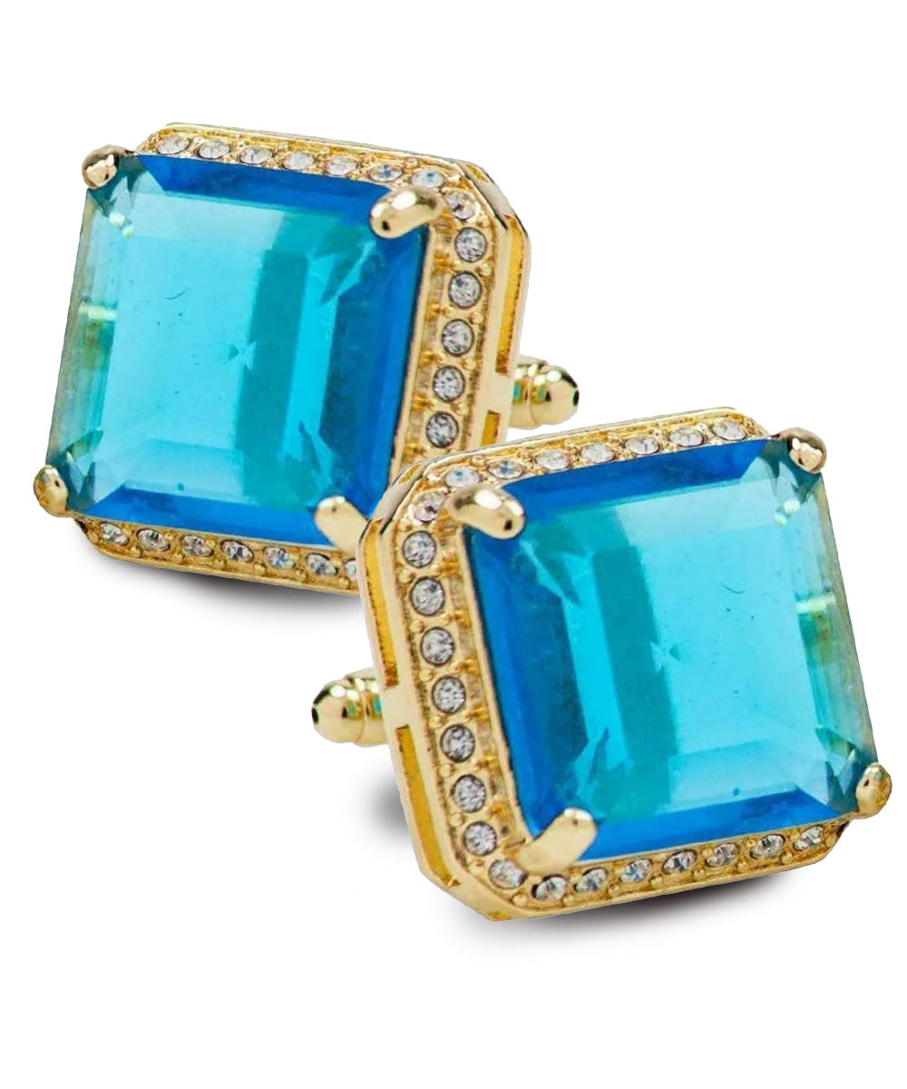 Vittorio Vico Large Big Square Crystal Colorstone Cufflinks: CL 70XX Series - Concordia Style Boutique