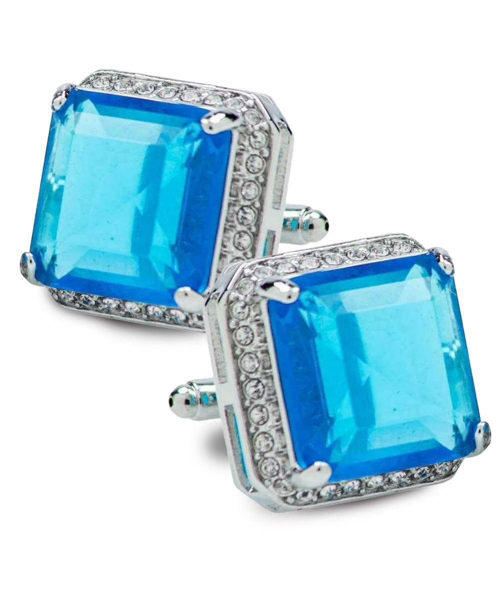 Vittorio Vico Large Big Square Crystal Colorstone Cufflinks: CL 70XX Series - Concordia Style Boutique