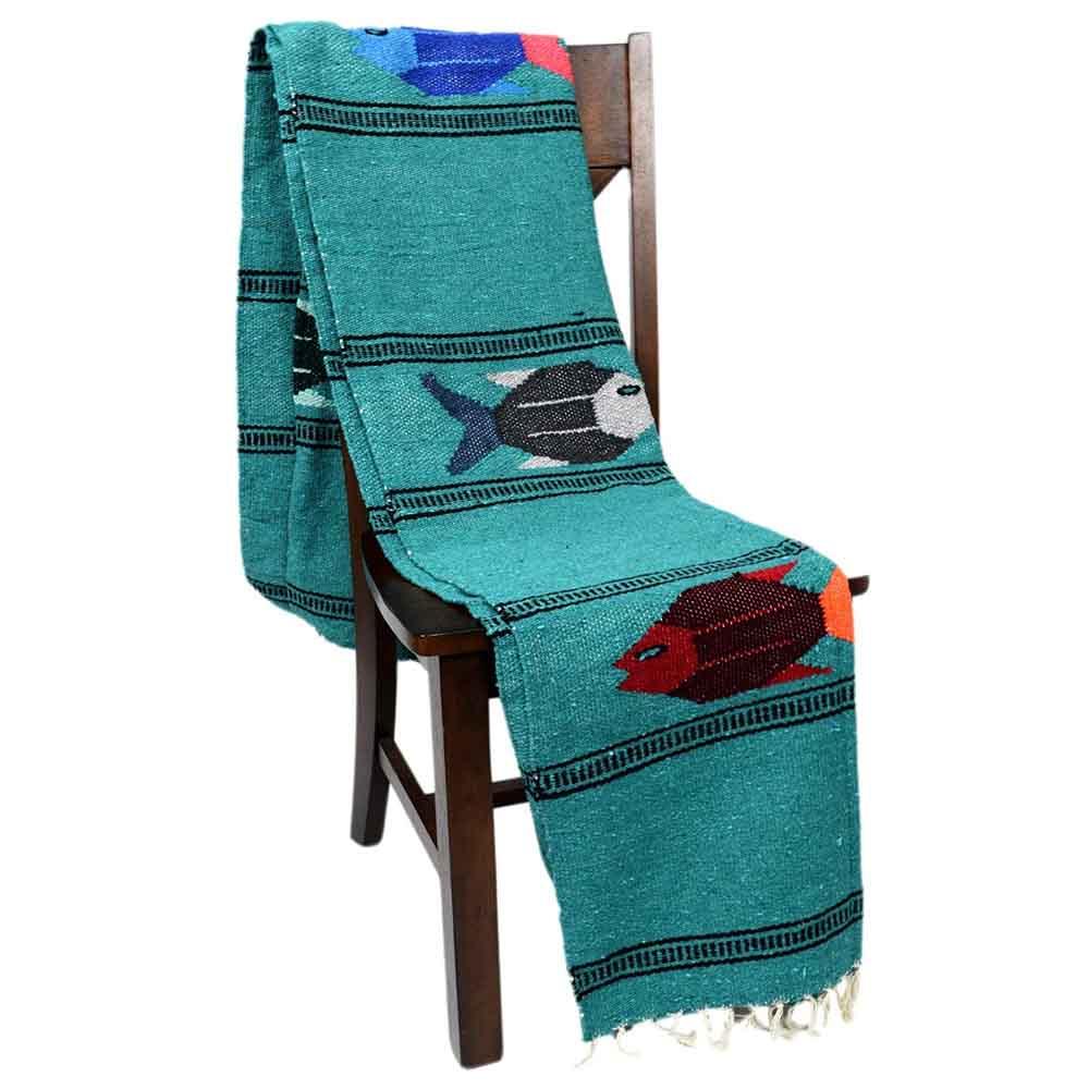 Midnight Teal Baja Fish Yoga Blanket - Concordia Style Boutique