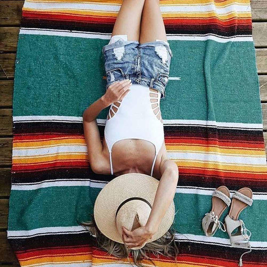 Turquoise Sunset Baja Diamond Yoga Blanket - Concordia Style Boutique