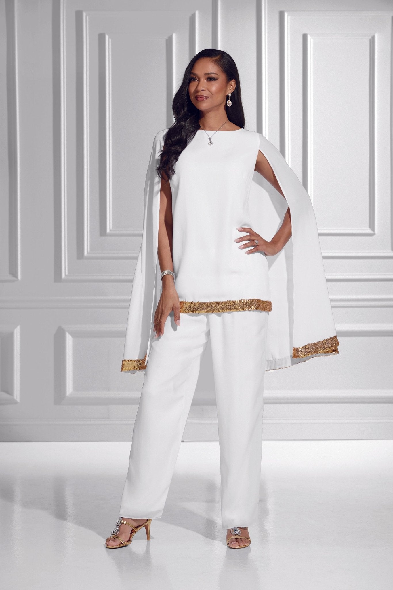 Bordered in Shine 2-Pc. Pantset by EY Boutique