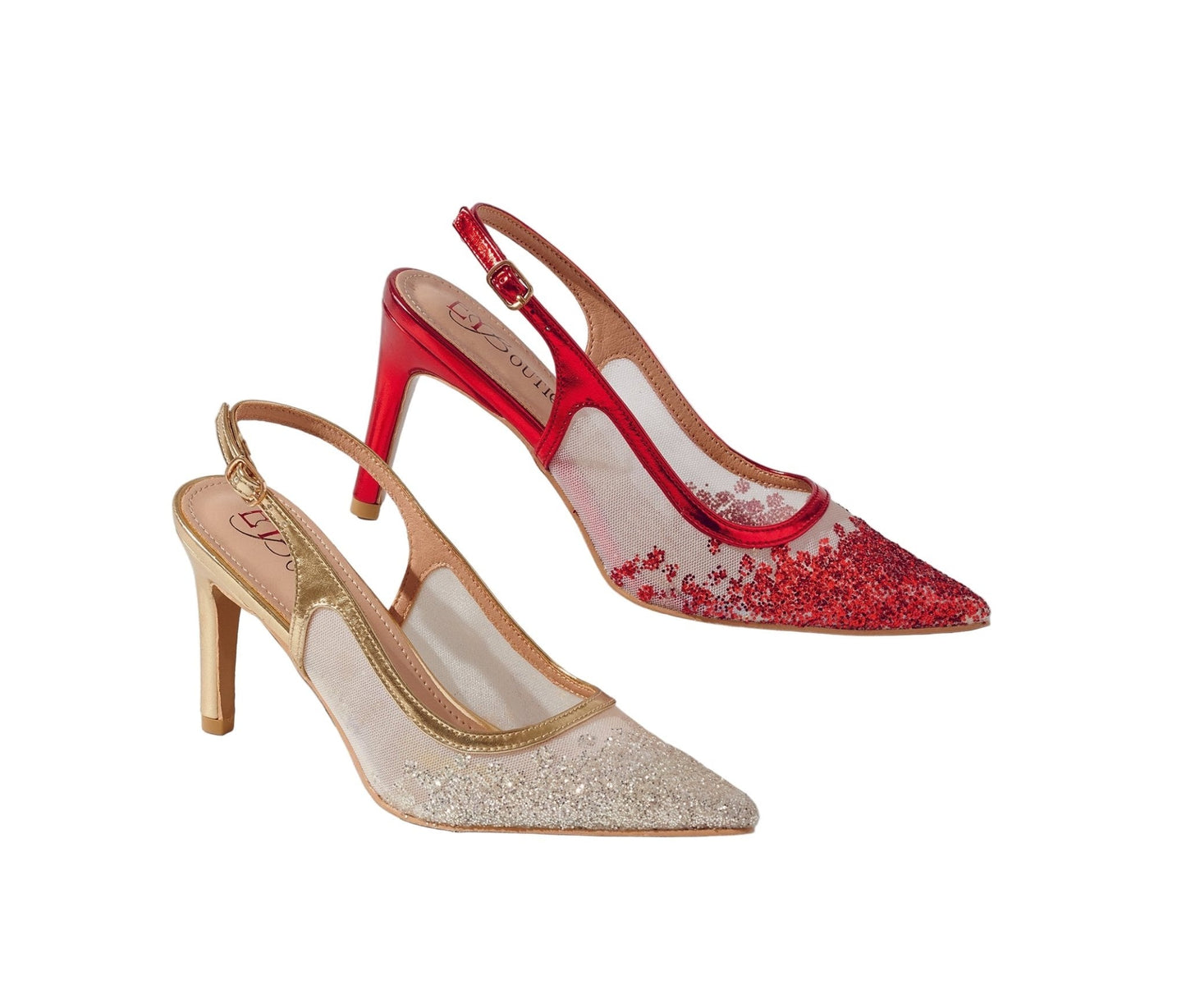 Sheer Glam Slingback Heels by EY Boutique