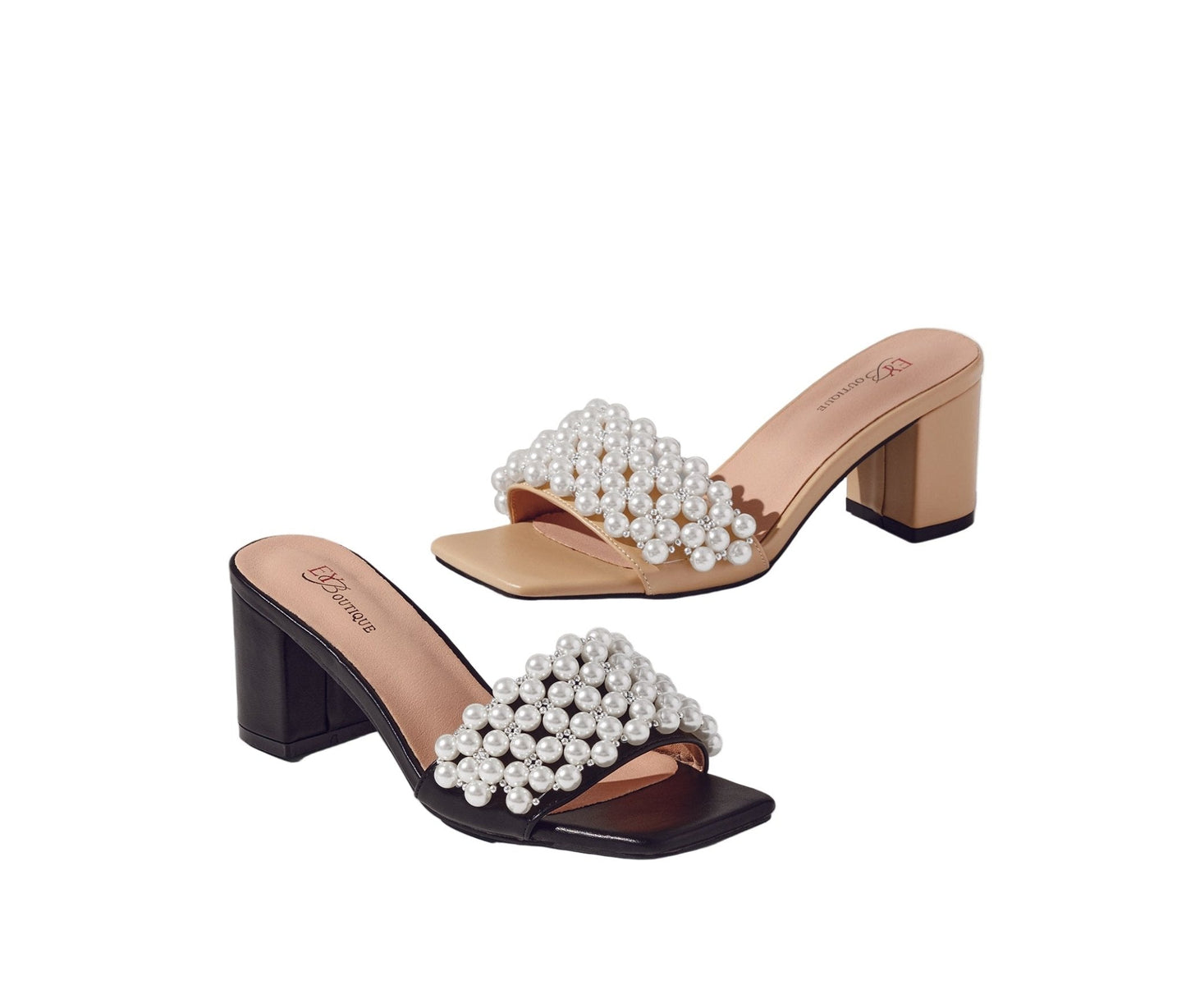 World of Pearls Slide Heels by EY Boutique