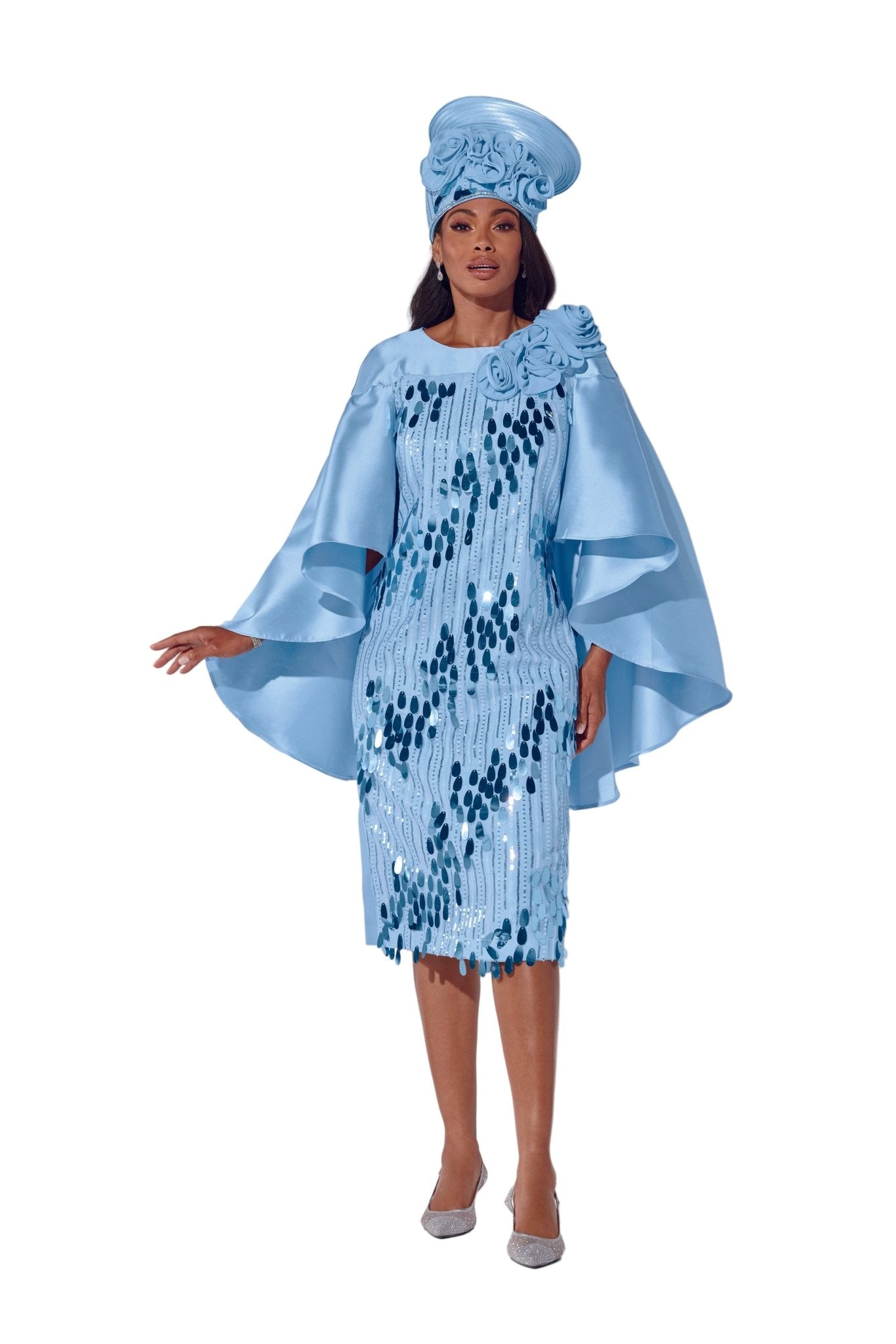 FLUTTER AND FLOWERS CAPE DRESS